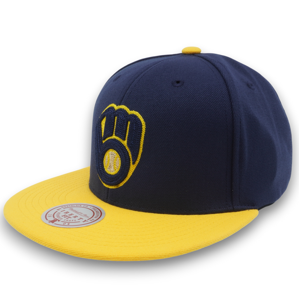 MENS MITCHELL & NESS MLB JUMP OFF SNAPBACK BREWERS - BLUE