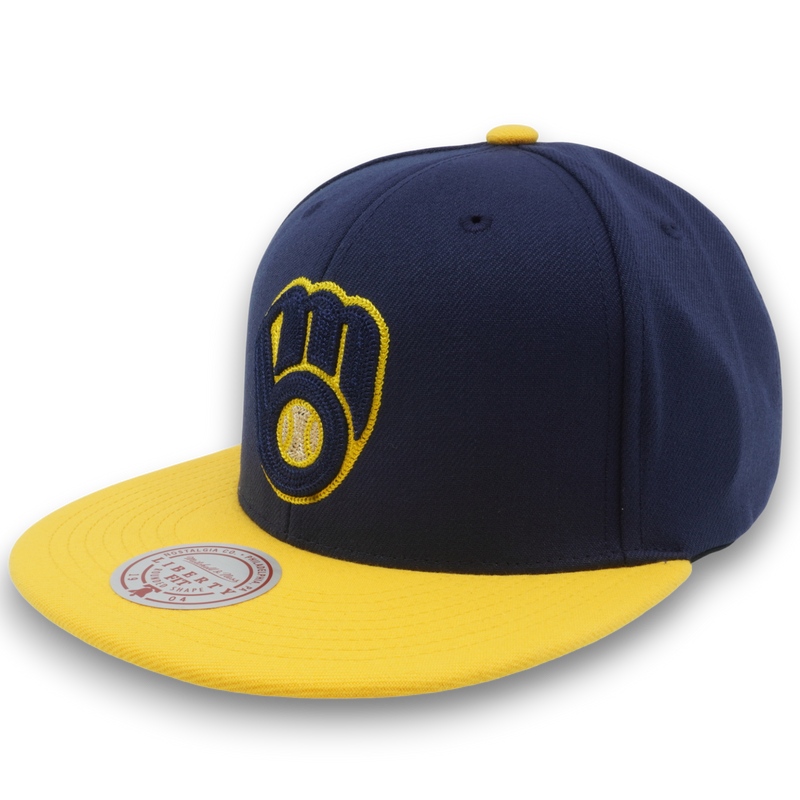 MENS MITCHELL & NESS MLB JUMP OFF SNAPBACK BREWERS - BLUE