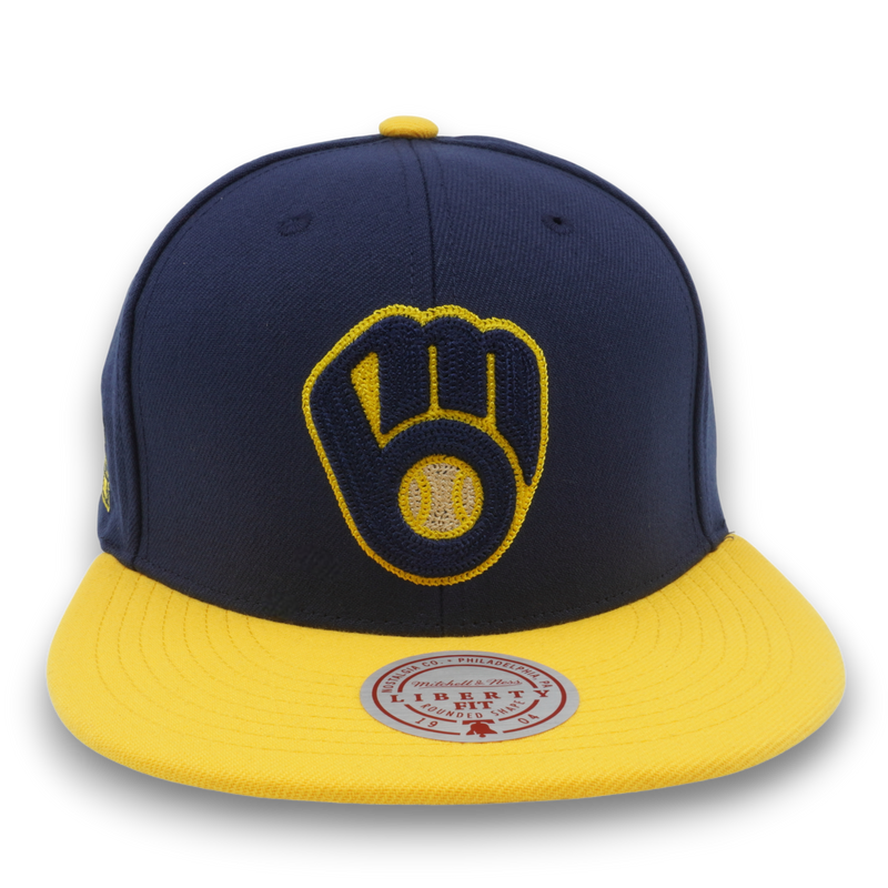 MENS MITCHELL & NESS MLB JUMP OFF SNAPBACK BREWERS - BLUE