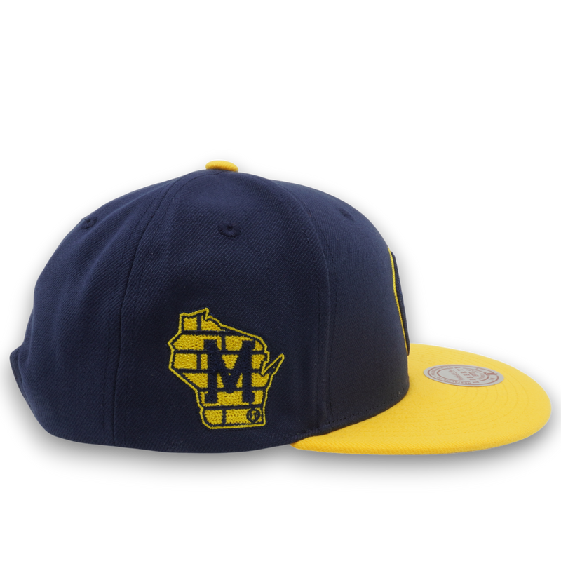 MENS MITCHELL & NESS MLB JUMP OFF SNAPBACK BREWERS - BLUE