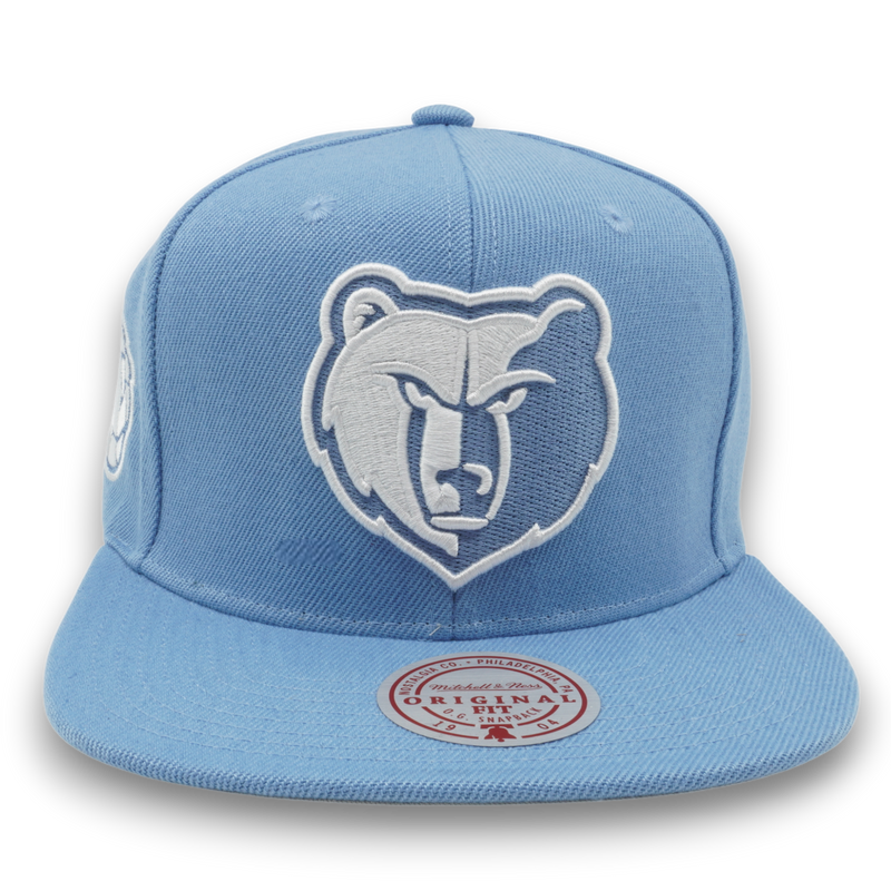 MENS MITCHELL & NESS NBA BACK TO BASICS SNAPBACK GRIZZLIES - LIGHT BLUE