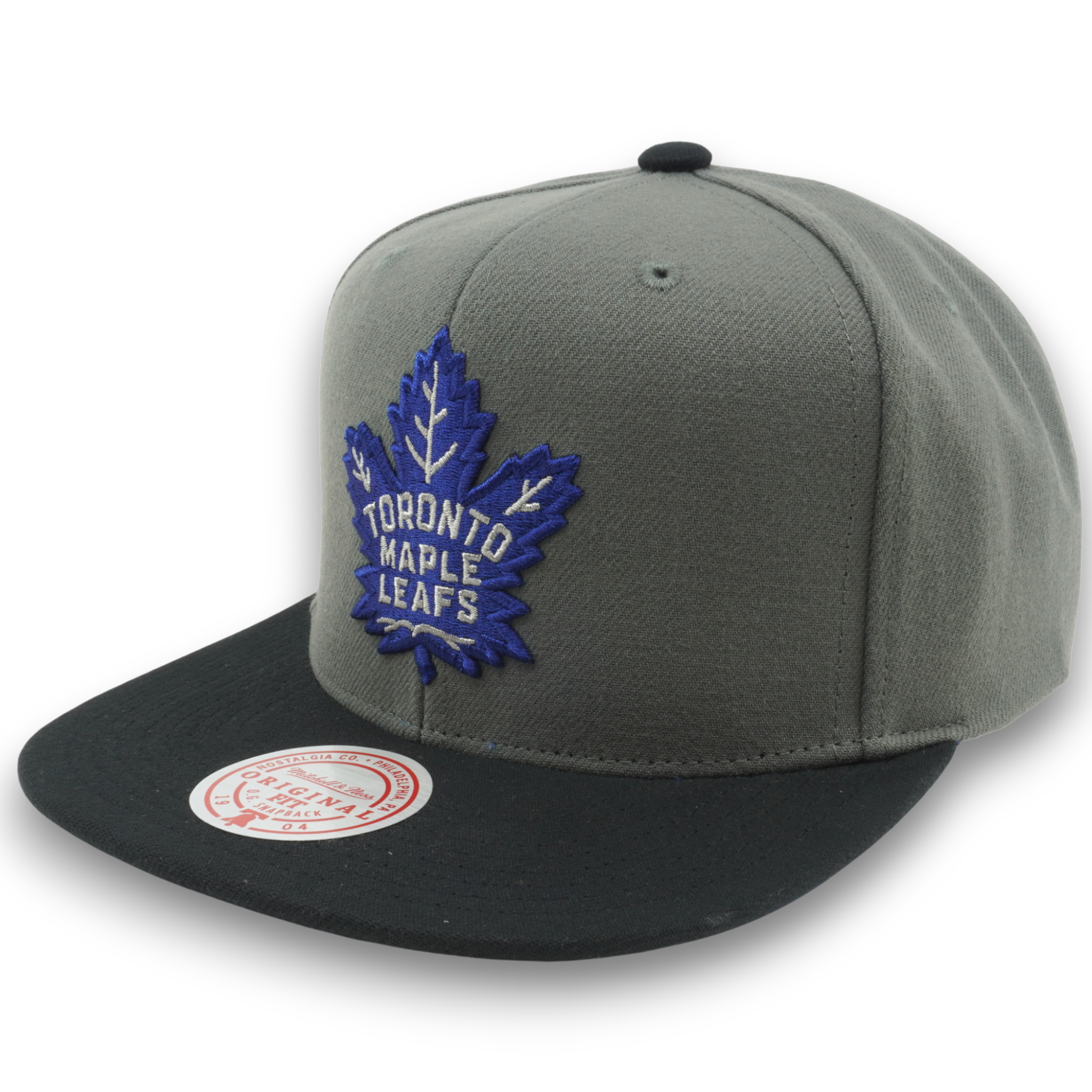 MENS MITCHELL & NESS NHL STORM FRONT SNAPBACK MAPLE LEAFS - GREY