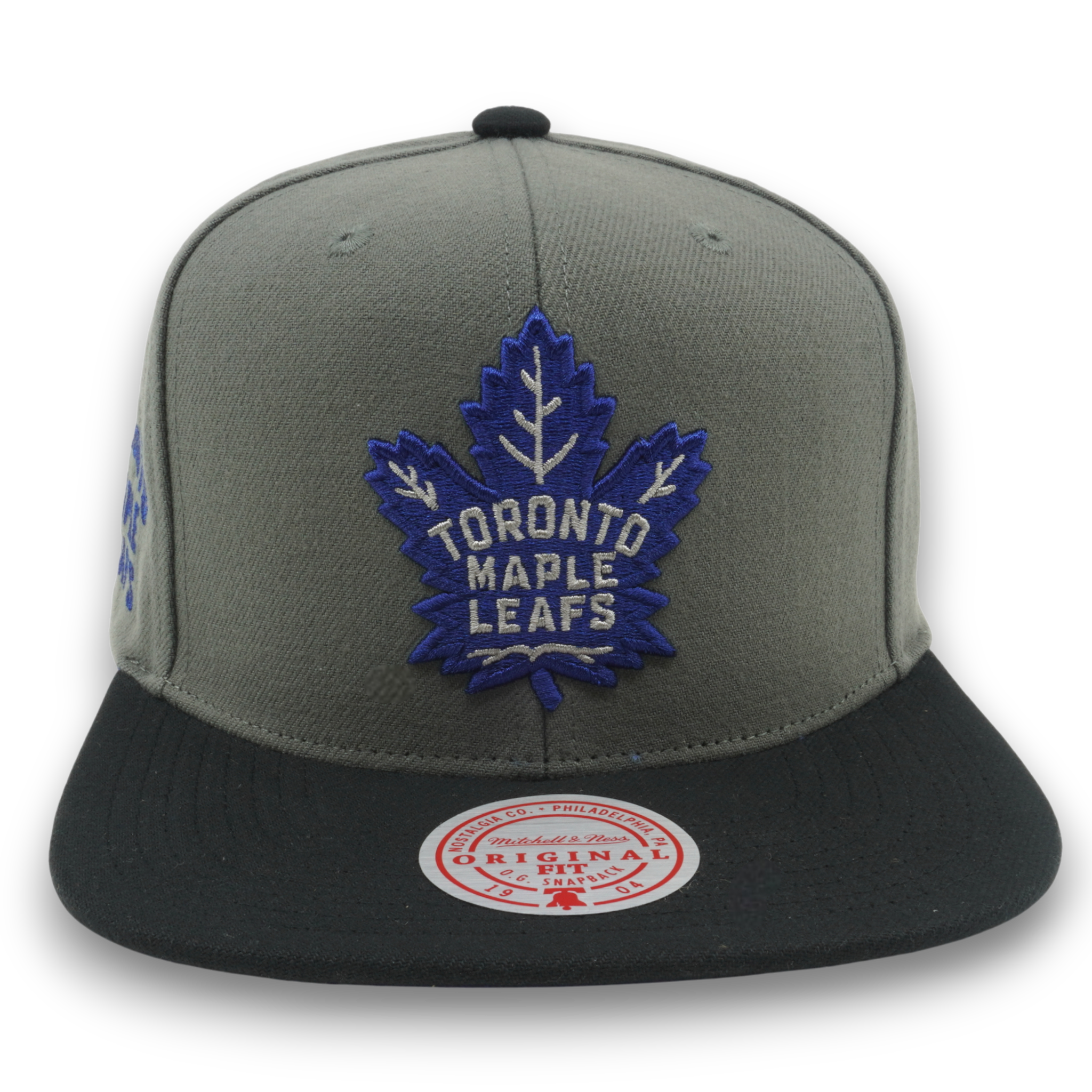 MENS MITCHELL & NESS NHL STORM FRONT SNAPBACK MAPLE LEAFS - GREY