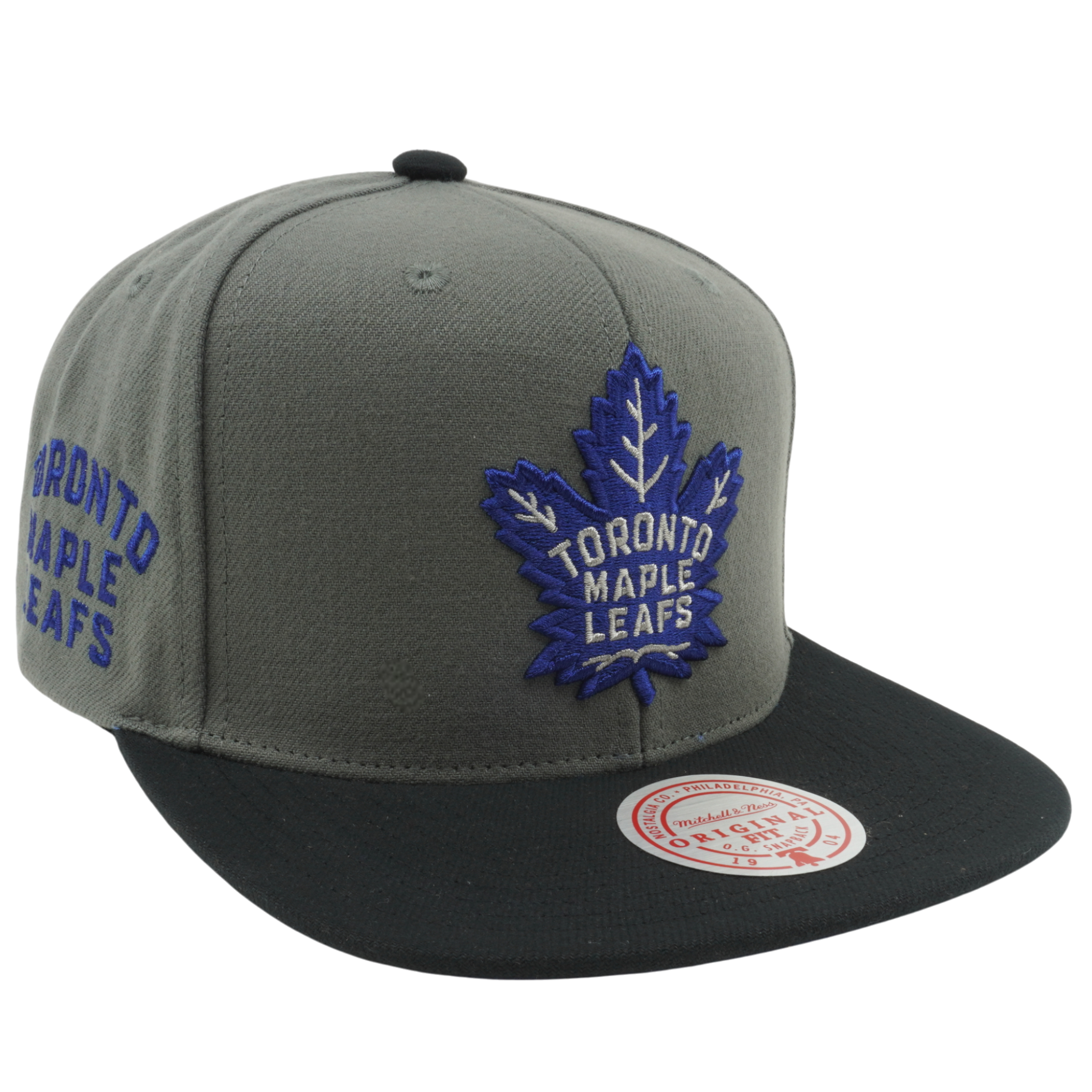 MENS MITCHELL & NESS NHL STORM FRONT SNAPBACK MAPLE LEAFS - GREY