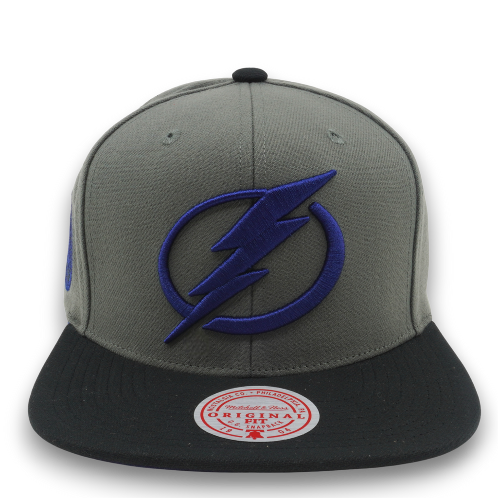 MENS MITCHELL & NESS NHL STORM FRONT SNAPBACK LIGHTNING - GREY