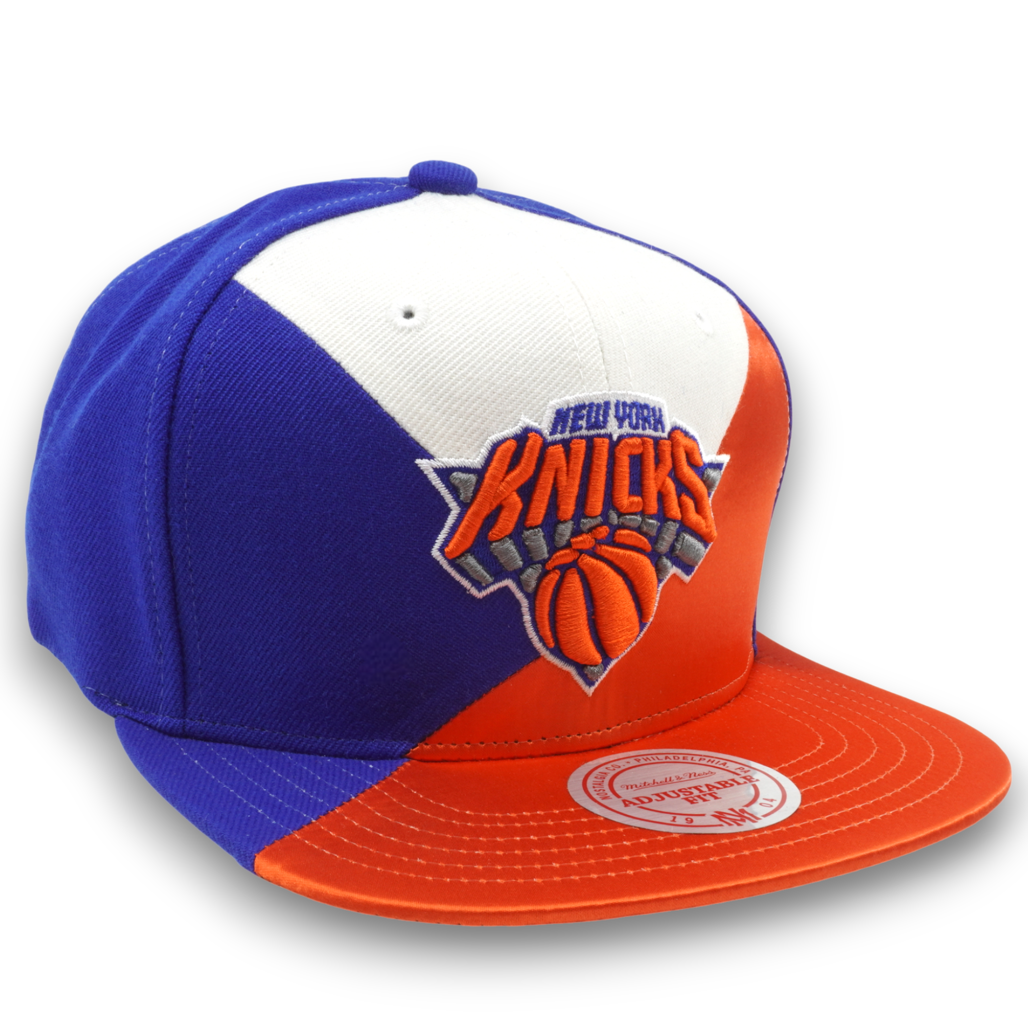 MENS MITCHELL & NESS NBA NY KNICKS QUADRIGA SNAPBACK - BLUE