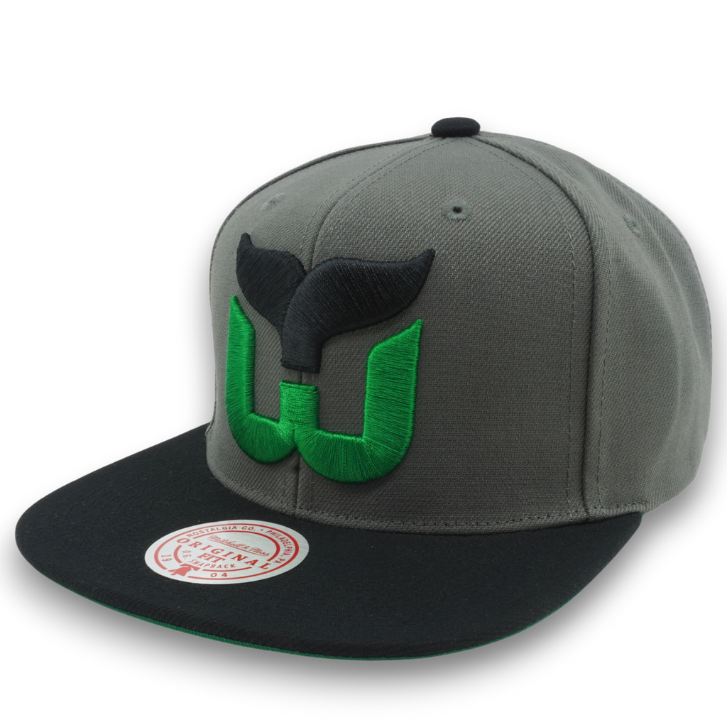 MENS MITCHELL & NESS NHL STORM FRONT SNAPBACK VNTG WHALERS - GREY