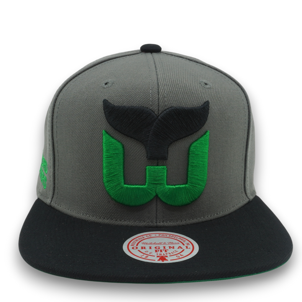 MENS MITCHELL & NESS NHL STORM FRONT SNAPBACK VNTG WHALERS - GREY