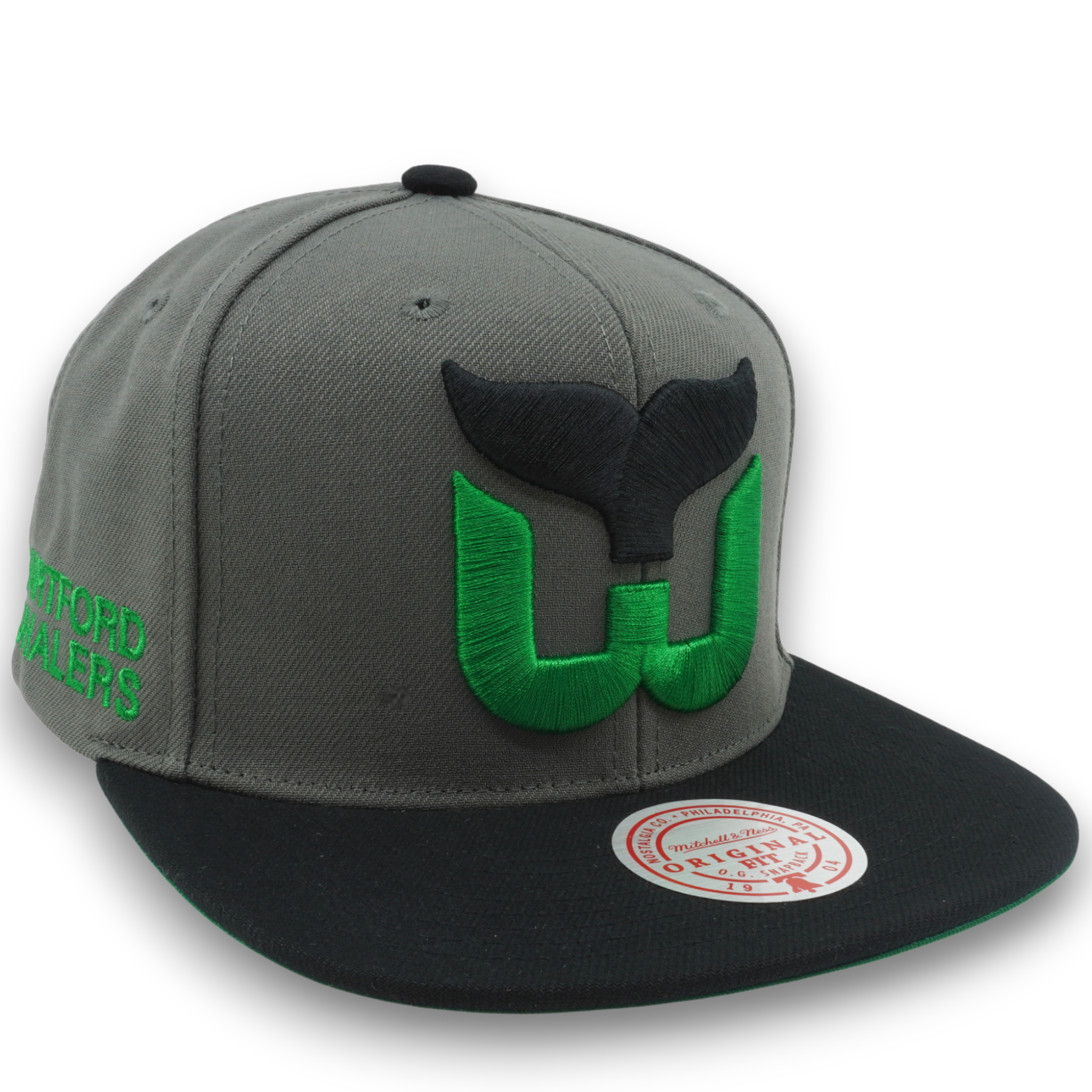 MENS MITCHELL & NESS NHL STORM FRONT SNAPBACK VNTG WHALERS - GREY