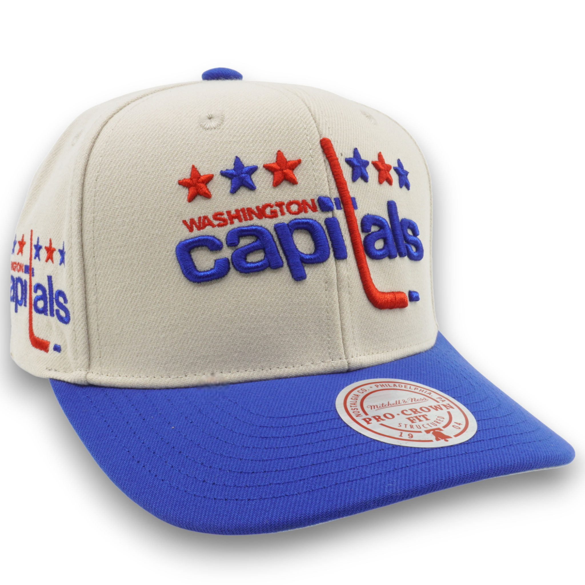 MENS MITCHELL & NESS NHL GAME ON PRO SNAPBACK VNTG CAPITALS - OFF WHITE