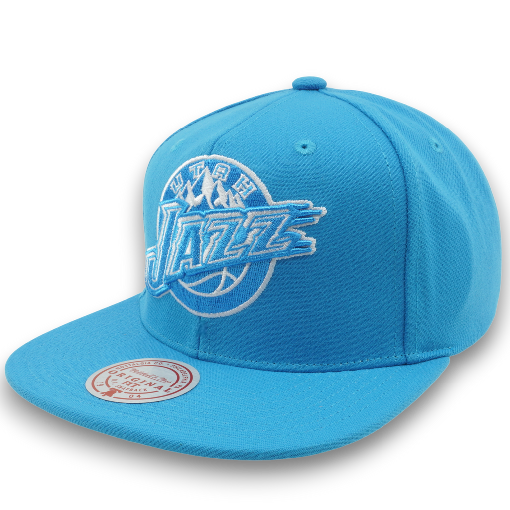 MENS MITCHELL & NESS NBA BACK TO BASICS SNAPBACK HWC JAZZ - LIGHT BLUE