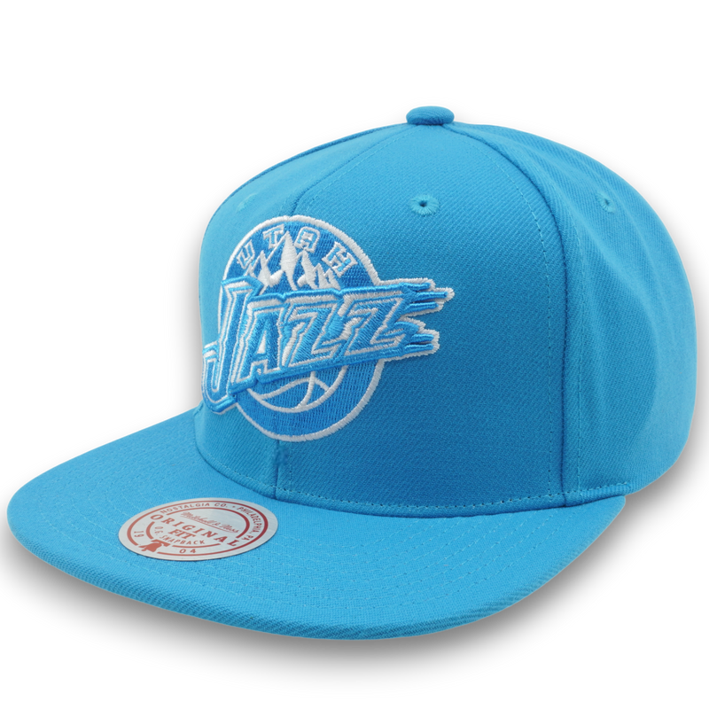 MENS MITCHELL & NESS NBA BACK TO BASICS SNAPBACK HWC JAZZ - LIGHT BLUE