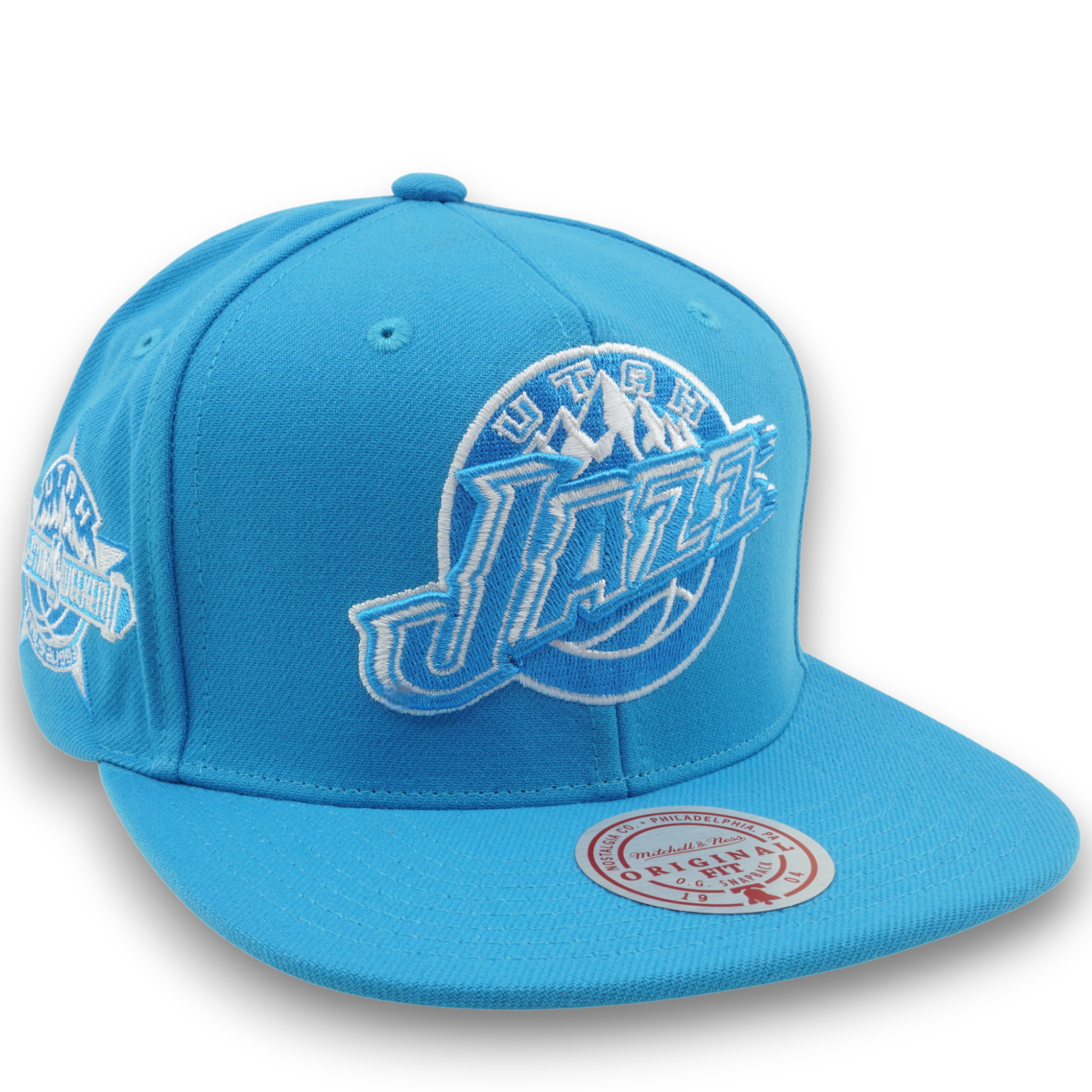 MENS MITCHELL & NESS NBA BACK TO BASICS SNAPBACK HWC JAZZ - LIGHT BLUE