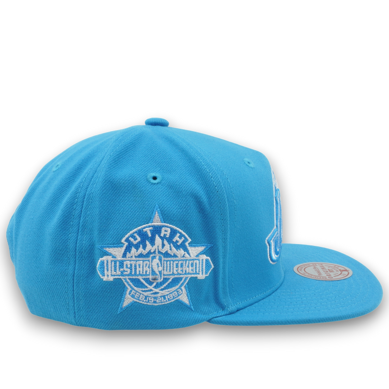 MENS MITCHELL & NESS NBA BACK TO BASICS SNAPBACK HWC JAZZ - LIGHT BLUE