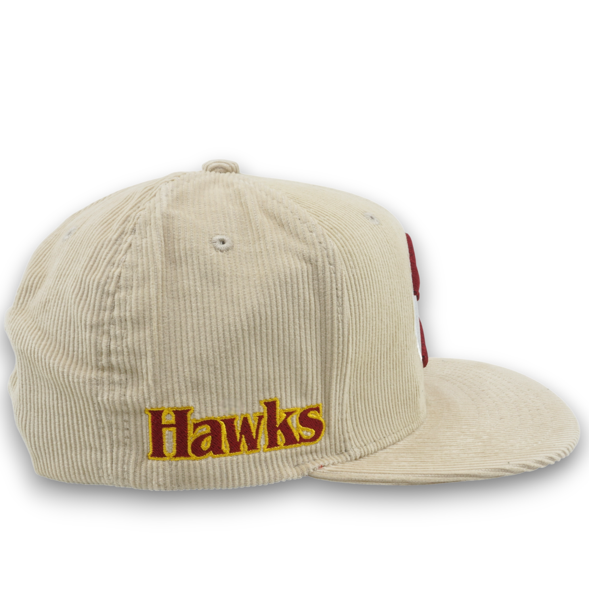 MENS MITCHELL & NESS NBA OFF CORD SNAPBACK HWC HAWKS - OFF WHITE