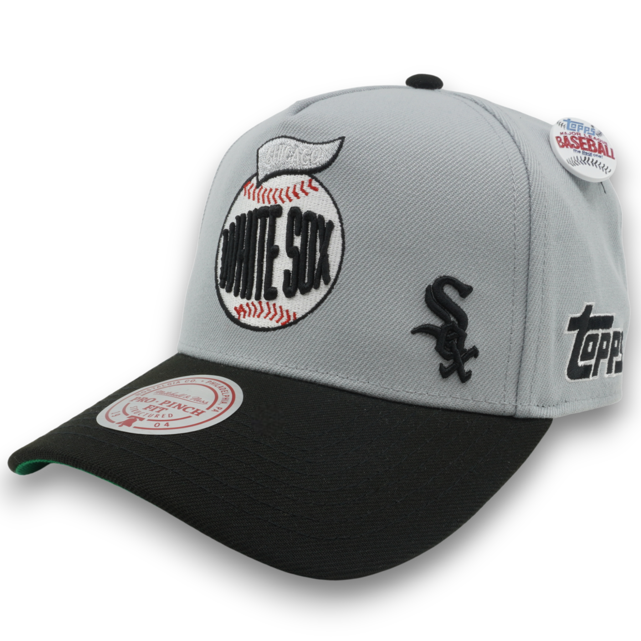 MENS MITCHELL & NESS MLB TEAM BALL PRO SNAPBACK WHITE SOX - GREY