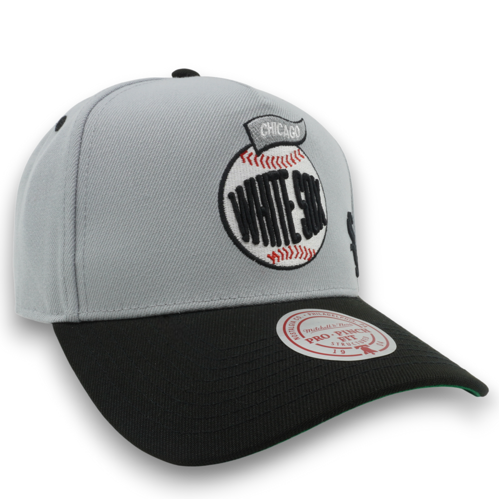 MENS MITCHELL & NESS MLB TEAM BALL PRO SNAPBACK WHITE SOX - GREY