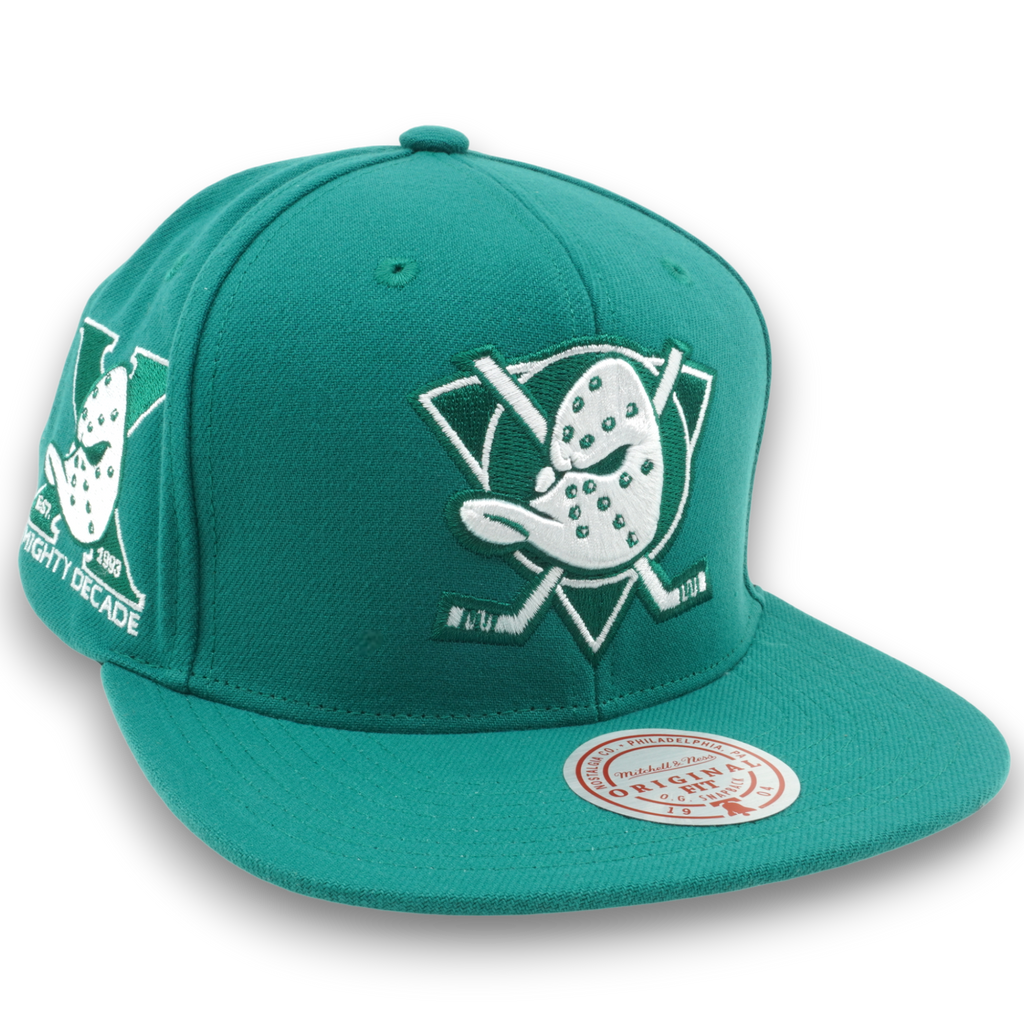 MENS MITCHELL & NESS NHL BACK TO BASICS SNAPBACK VNTG DUCKS - TEAL