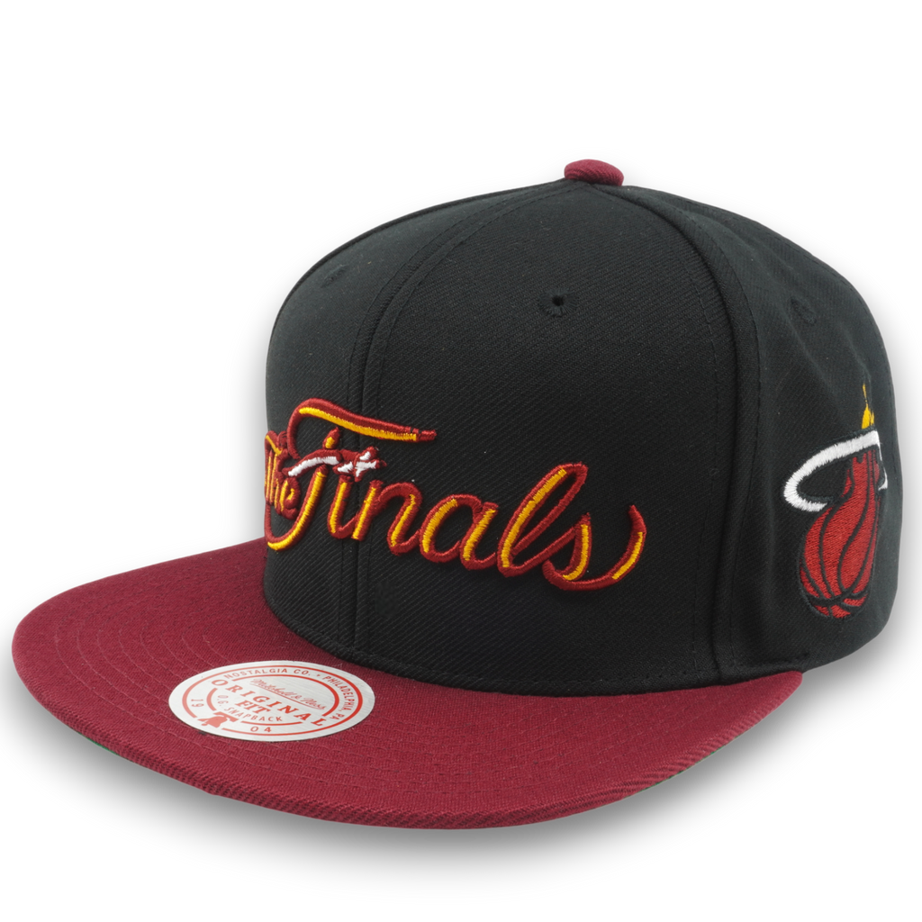MENS MITCHELL & NESS NBA THE FINALS SNAPBACK HEAT - BLACK-RED