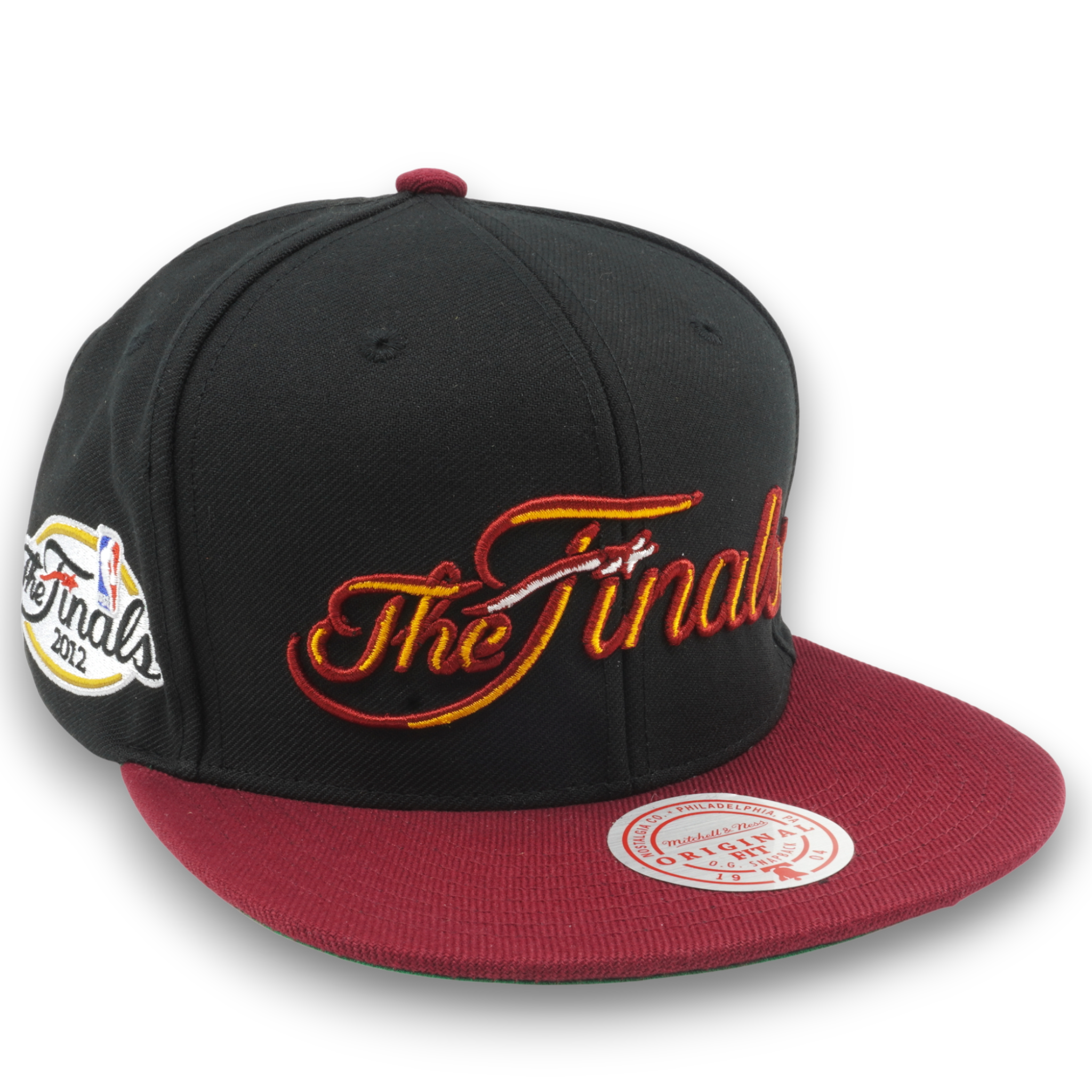 MENS MITCHELL & NESS NBA THE FINALS SNAPBACK HEAT - BLACK-RED