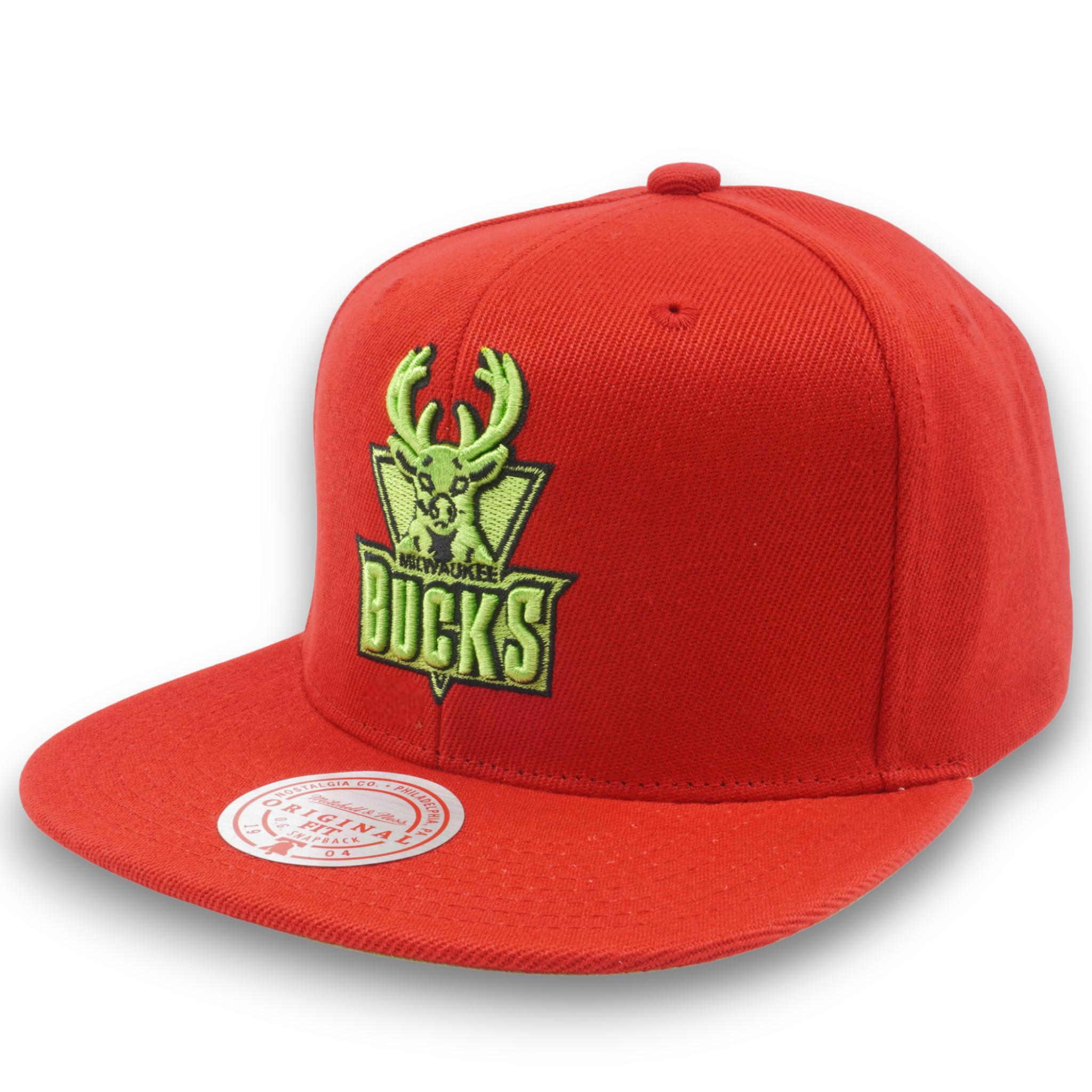 Mens Mitchell & Ness NBA REVERSE CANDY APPLE SNAPBACK HWC BUCKS