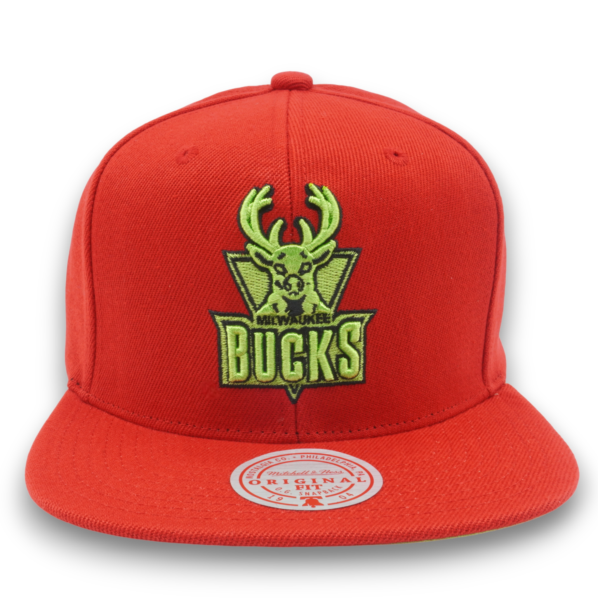 Mens Mitchell & Ness NBA REVERSE CANDY APPLE SNAPBACK HWC BUCKS