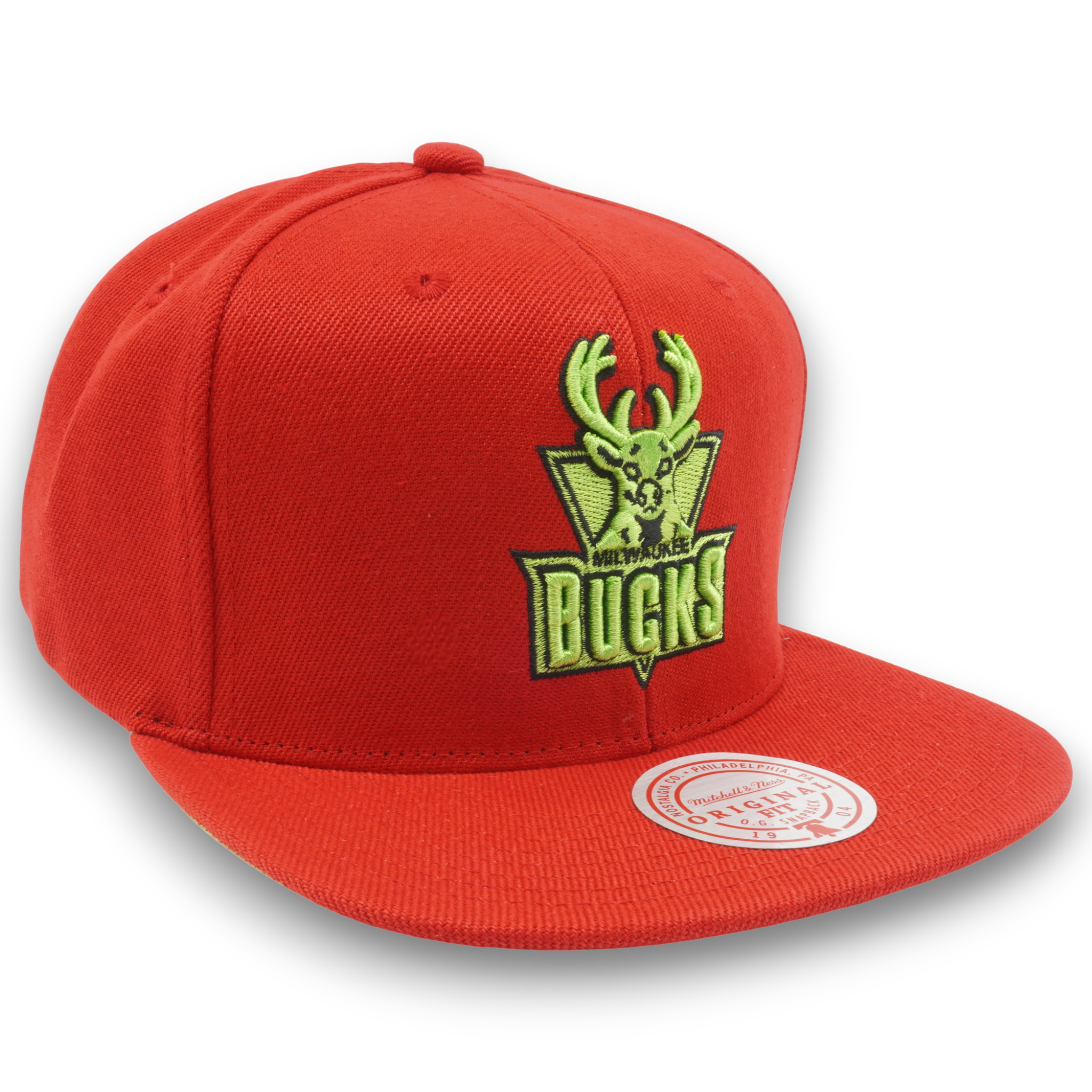 Mens Mitchell & Ness NBA REVERSE CANDY APPLE SNAPBACK HWC BUCKS