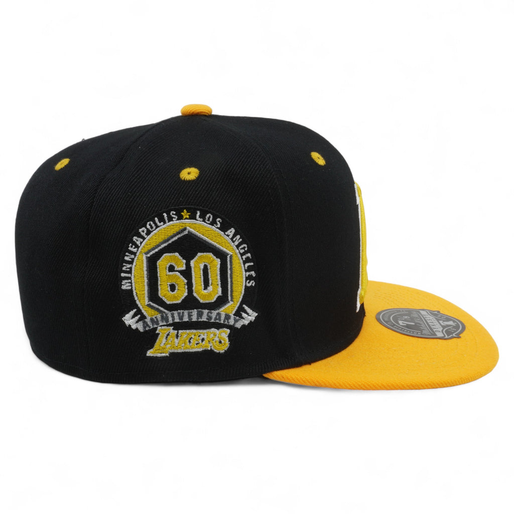 Mens MITCHELL & NESS NBA YELLOW TOE FITTED HWC LAKERS