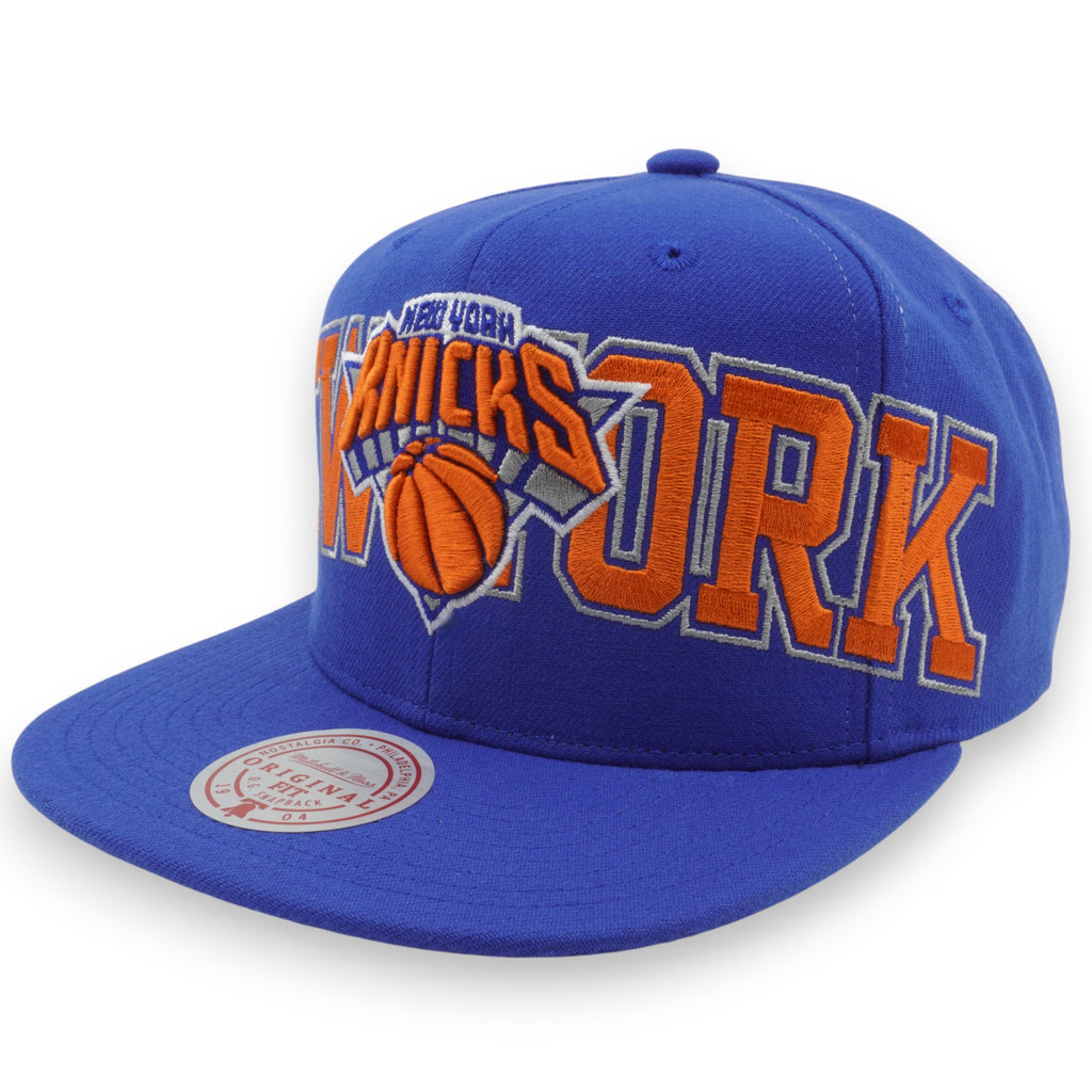 MENS MITCHELL & NESS NBA FULL FRONTAL SNAPBACK KNICKS - BLUE