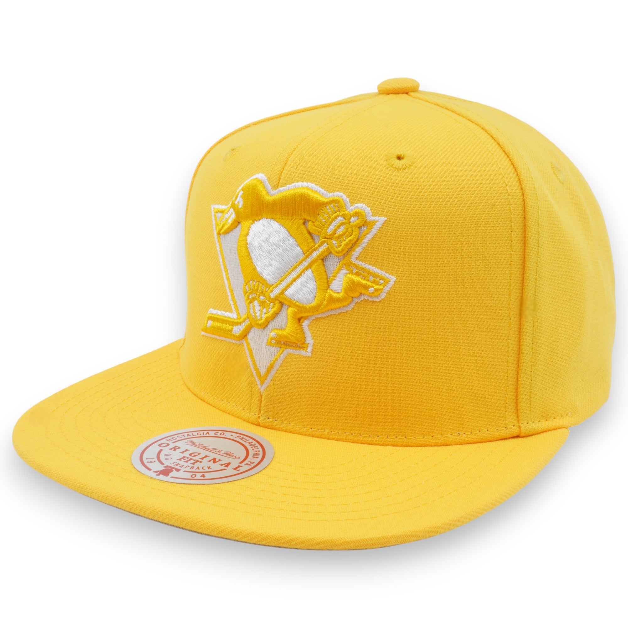 MENS MITCHELL & NESS NHL BACK TO BASICS SNAPBACK PENGUINS - YELLOW