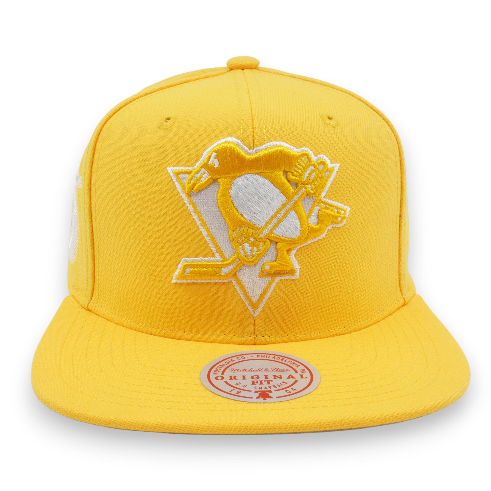 MENS MITCHELL & NESS NHL BACK TO BASICS SNAPBACK PENGUINS - YELLOW