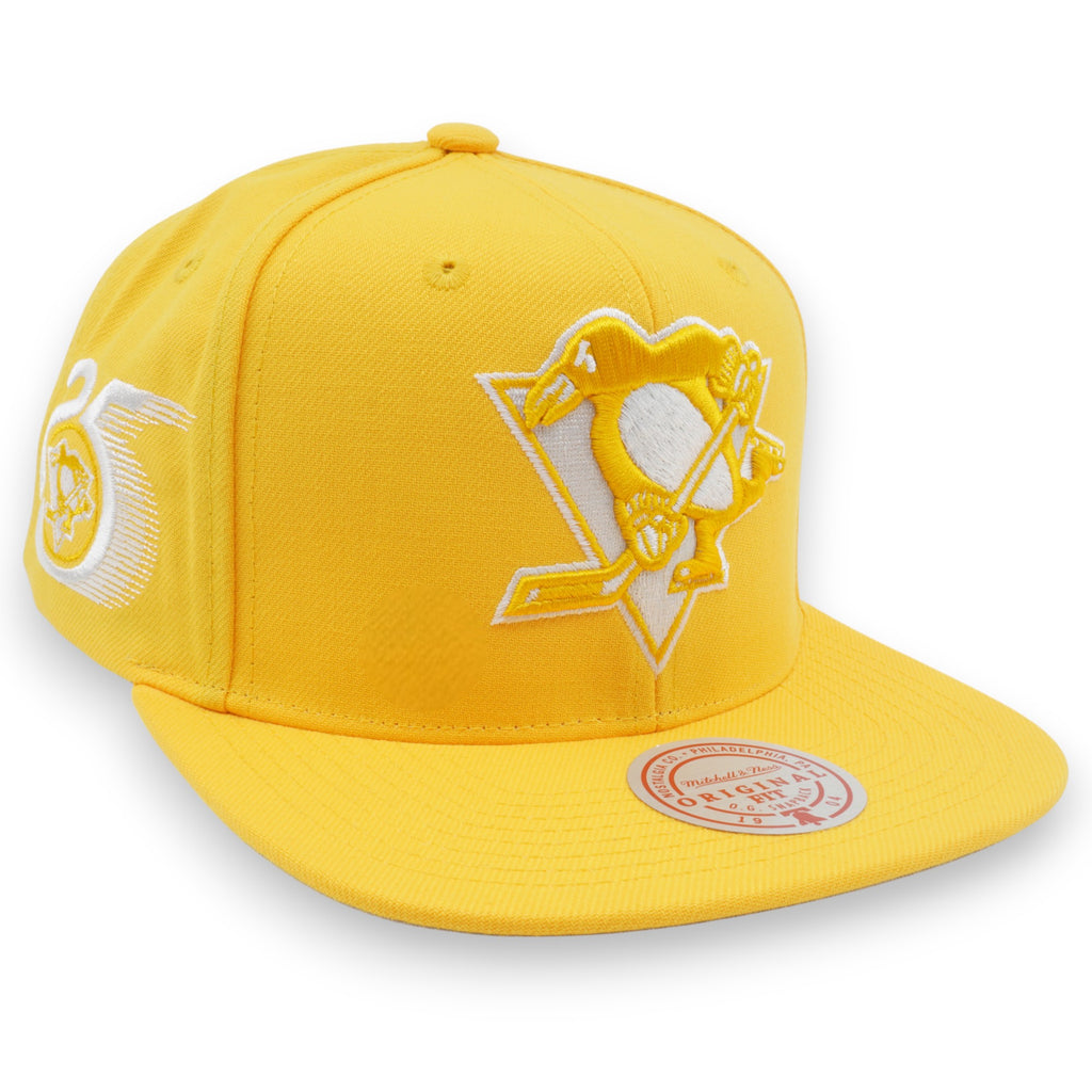 MENS MITCHELL & NESS NHL BACK TO BASICS SNAPBACK PENGUINS - YELLOW