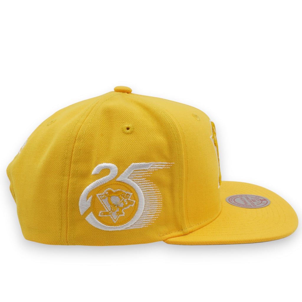 MENS MITCHELL & NESS NHL BACK TO BASICS SNAPBACK PENGUINS - YELLOW