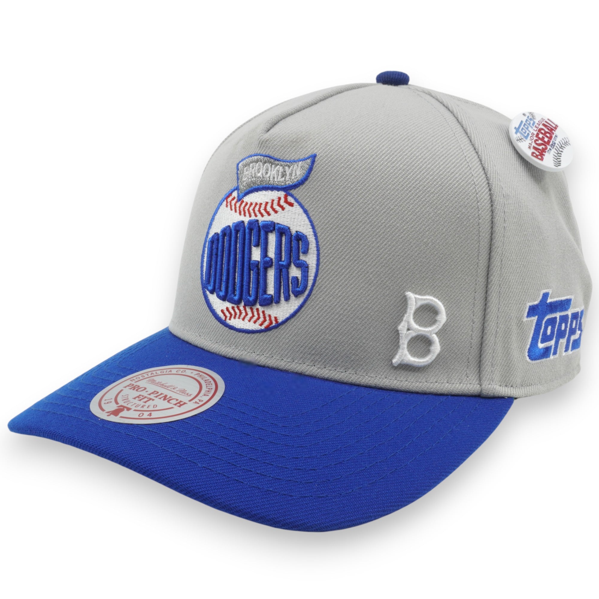 MENS MITCHELL & NESS MLB TEAM BALL PRO SNAPBACK COOP DODGERS - GREY
