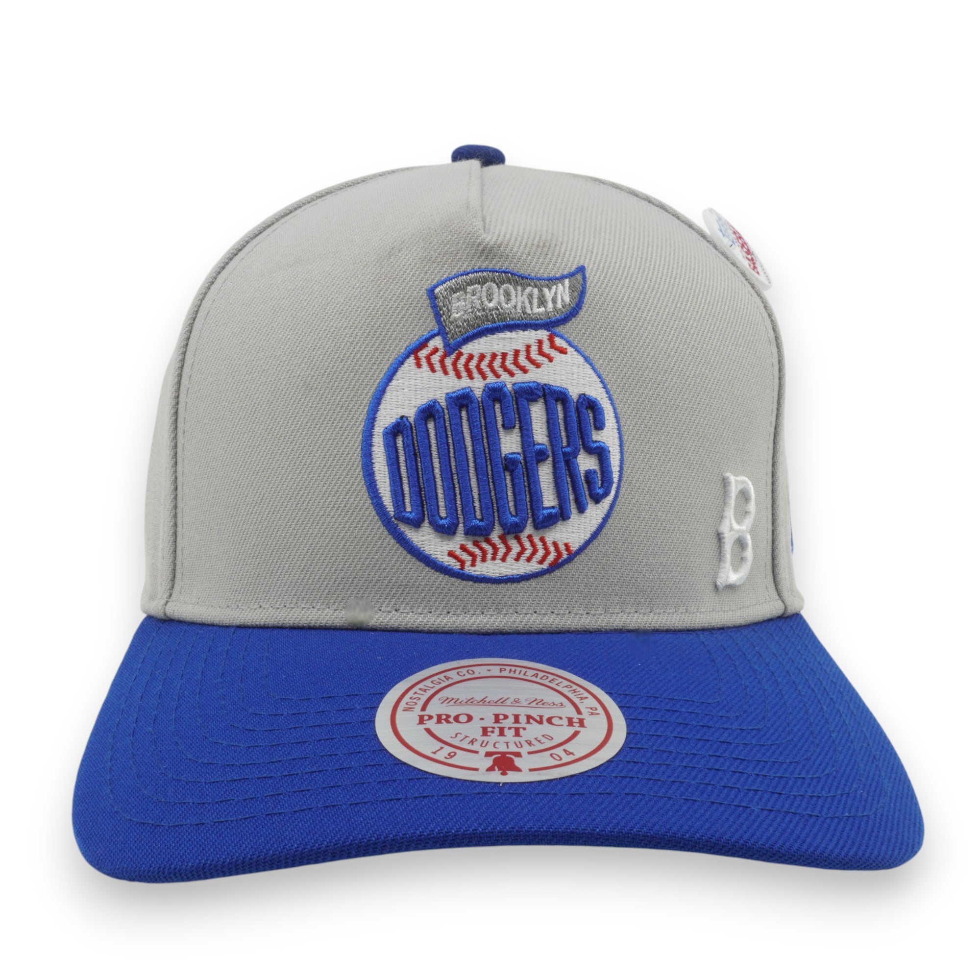 MENS MITCHELL & NESS MLB TEAM BALL PRO SNAPBACK COOP DODGERS - GREY