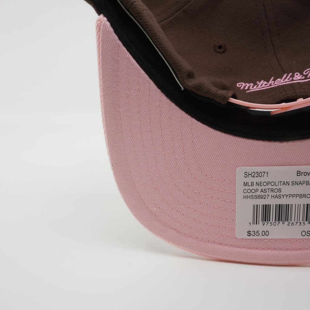 MENS MITCHELL & NESS MLB NEOPOLITAN SNAPBACK COOP ASTROS - BROWN