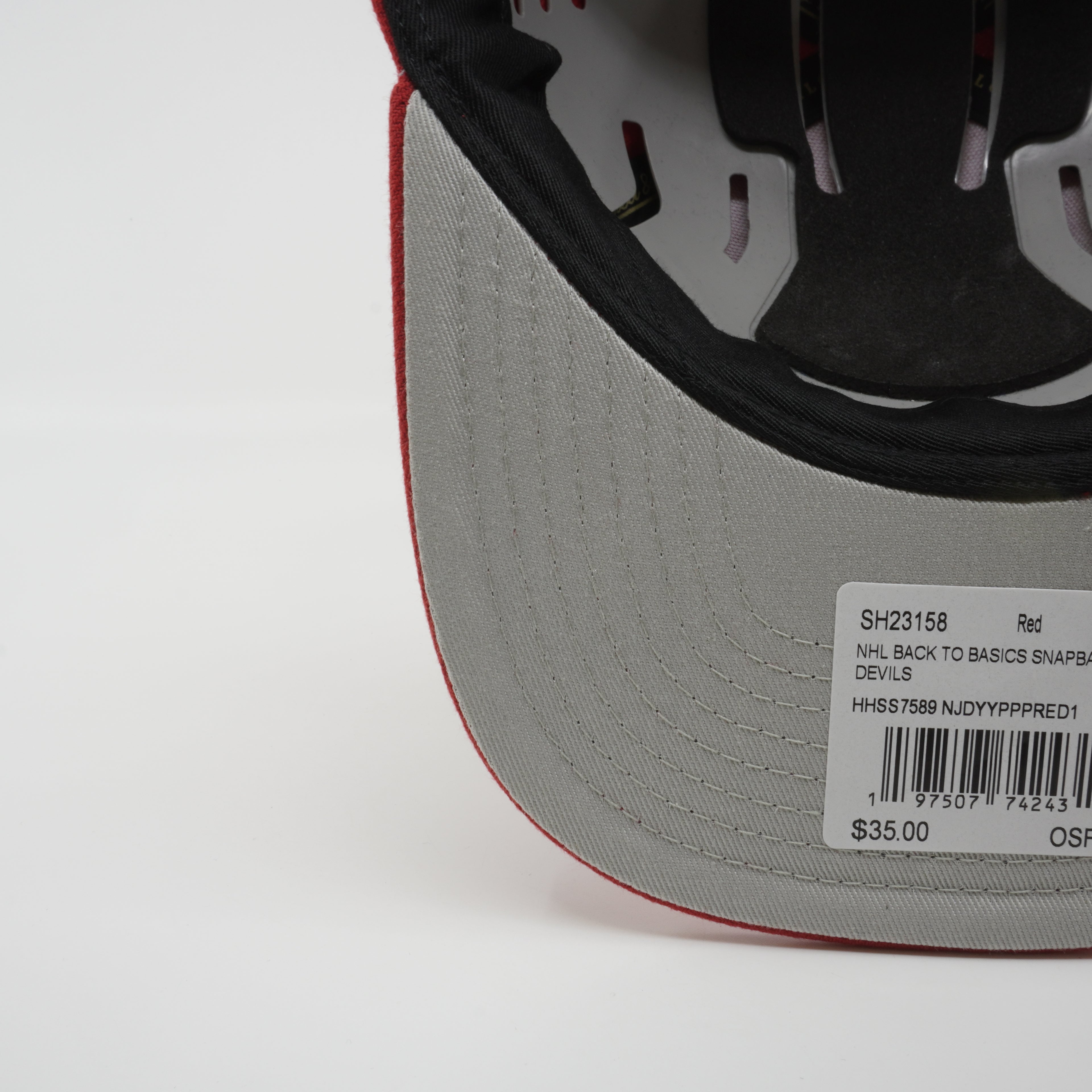 MENS MITCHELL & NESS NHL BACK TO BASICS SNAPBACK DEVILS - RED
