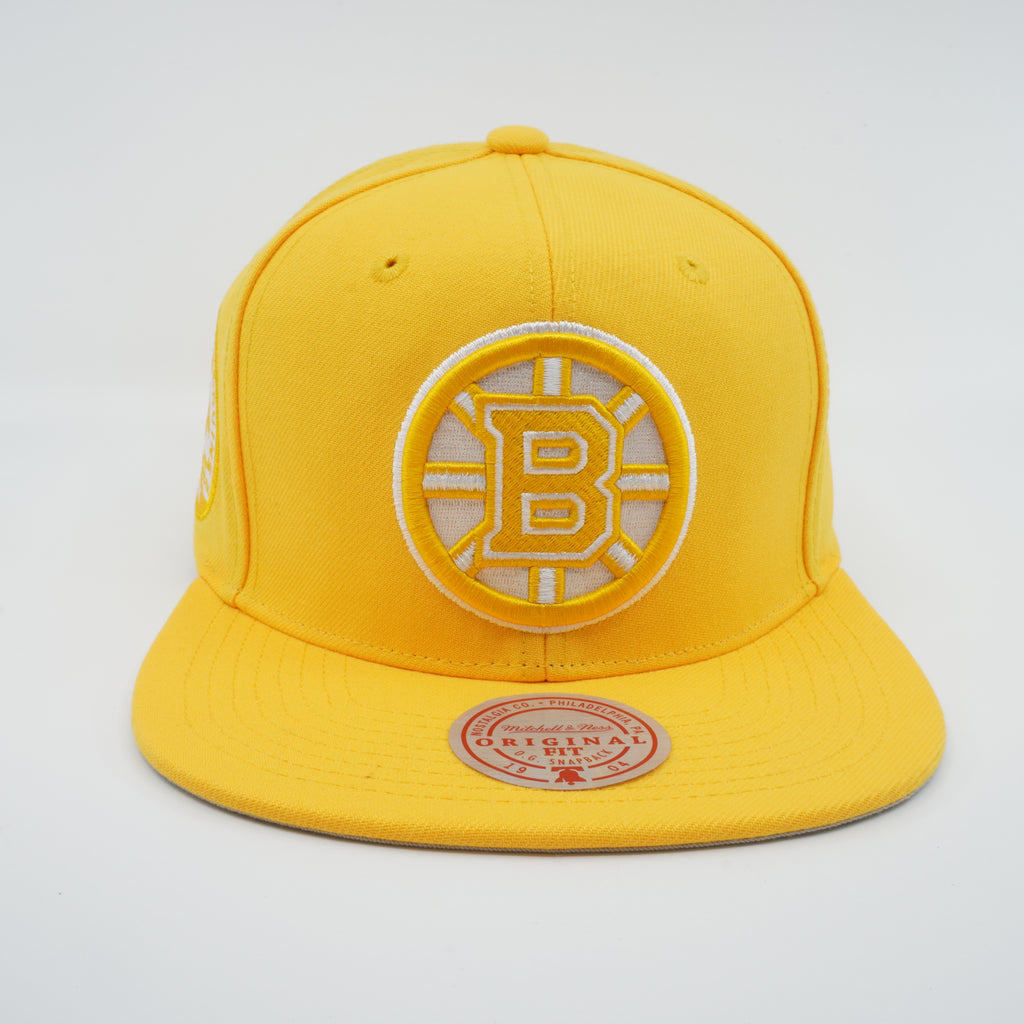MENS MITCHELL & NESS NHL BACK TO BASICS SNAPBACK BRUINS - YELLOW