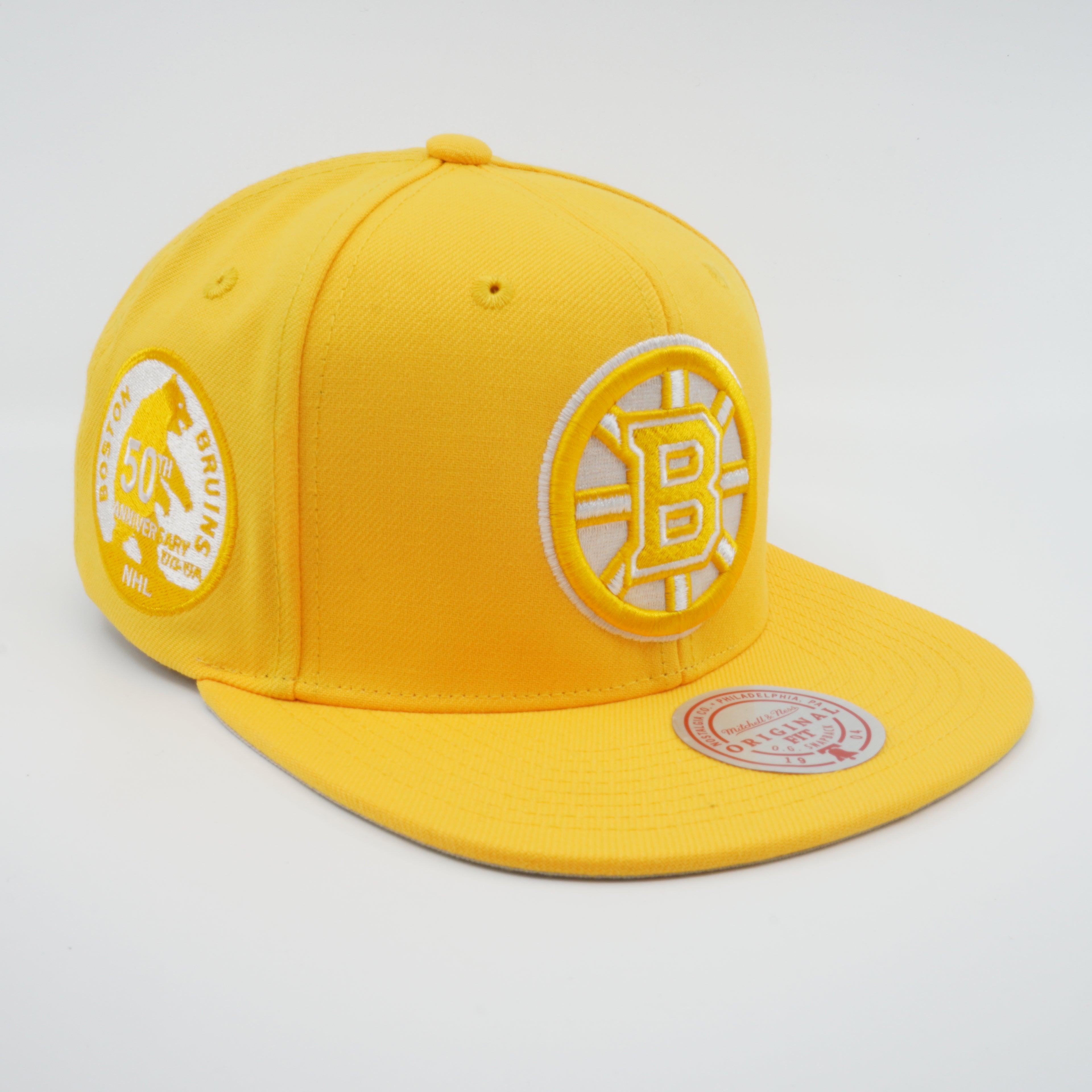 MENS MITCHELL & NESS NHL BACK TO BASICS SNAPBACK BRUINS - YELLOW