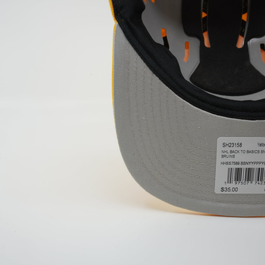 MENS MITCHELL & NESS NHL BACK TO BASICS SNAPBACK BRUINS - YELLOW