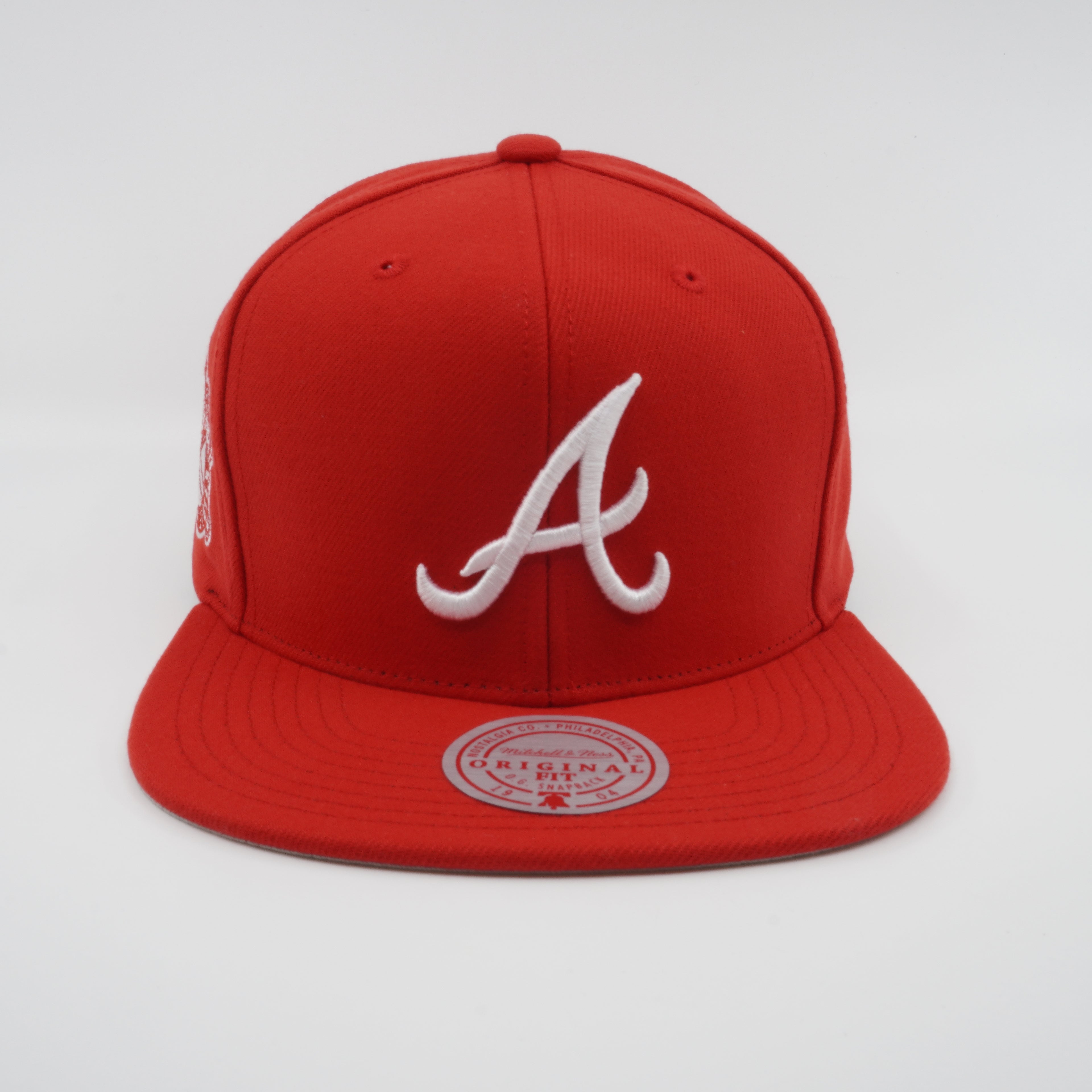 MENS MITCHELL & NESS MLB BACK TO BASICS SNAPBACK BRAVES - RED