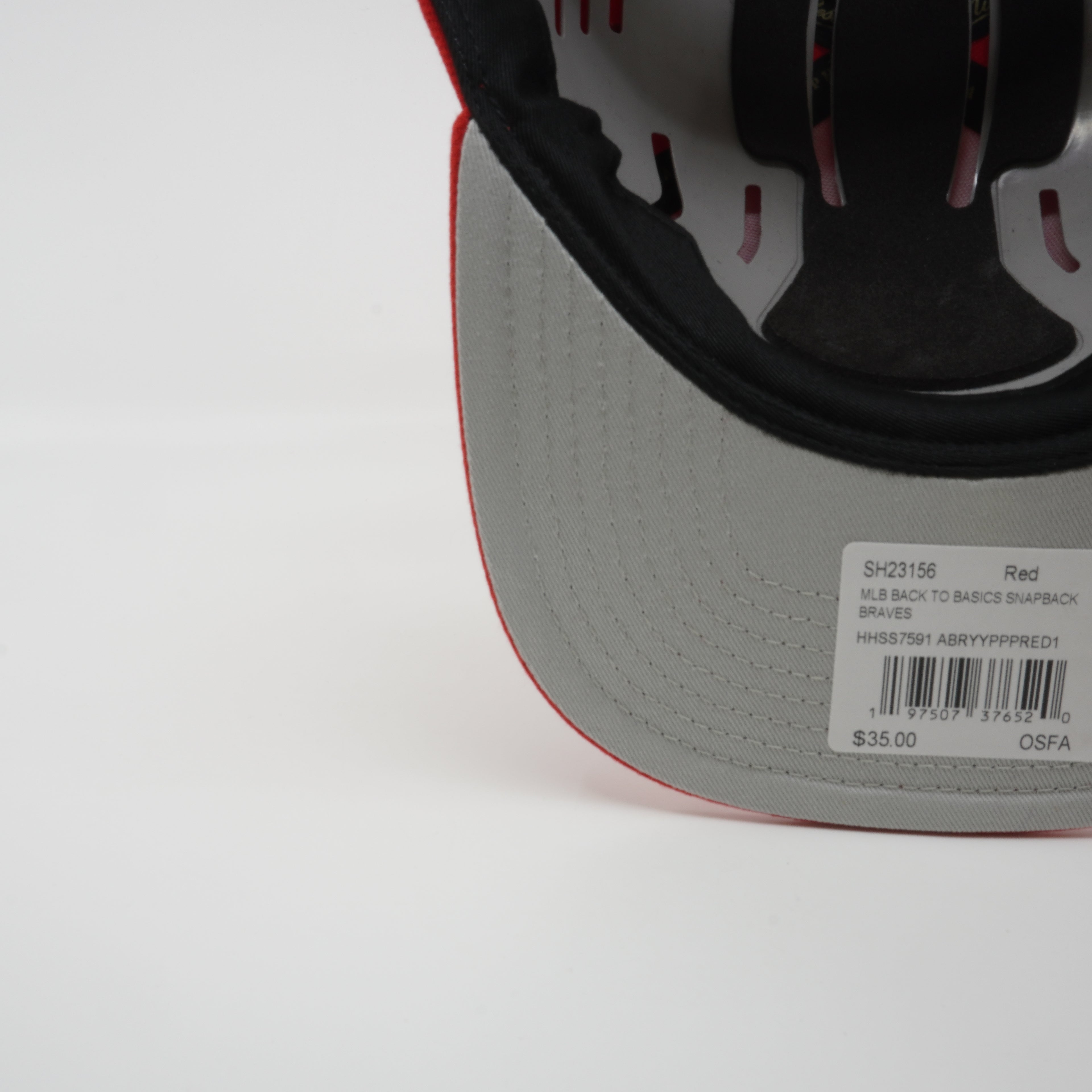 MENS MITCHELL & NESS MLB BACK TO BASICS SNAPBACK BRAVES - RED