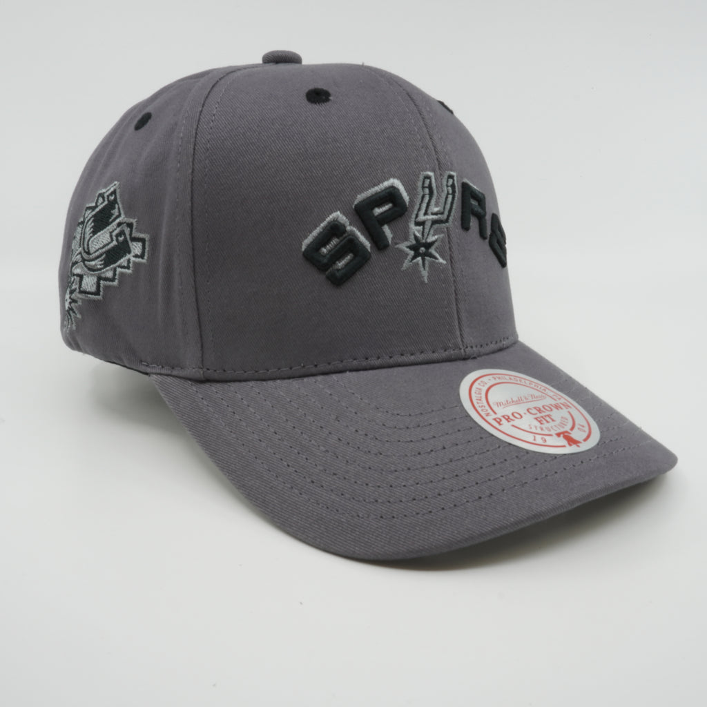 MENS MITCHELL & NESS NBA SPACE KNIT PRO SNAPBACK HWC SPURS - GREY