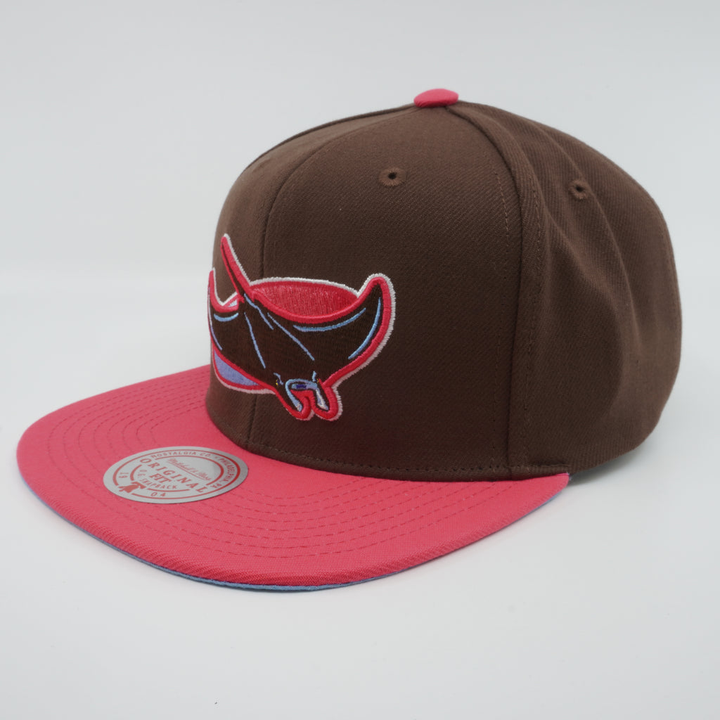 MENS MITCHELL & NESS MLB THE DAMN SNAPBACK COOP RAYS - BROWN