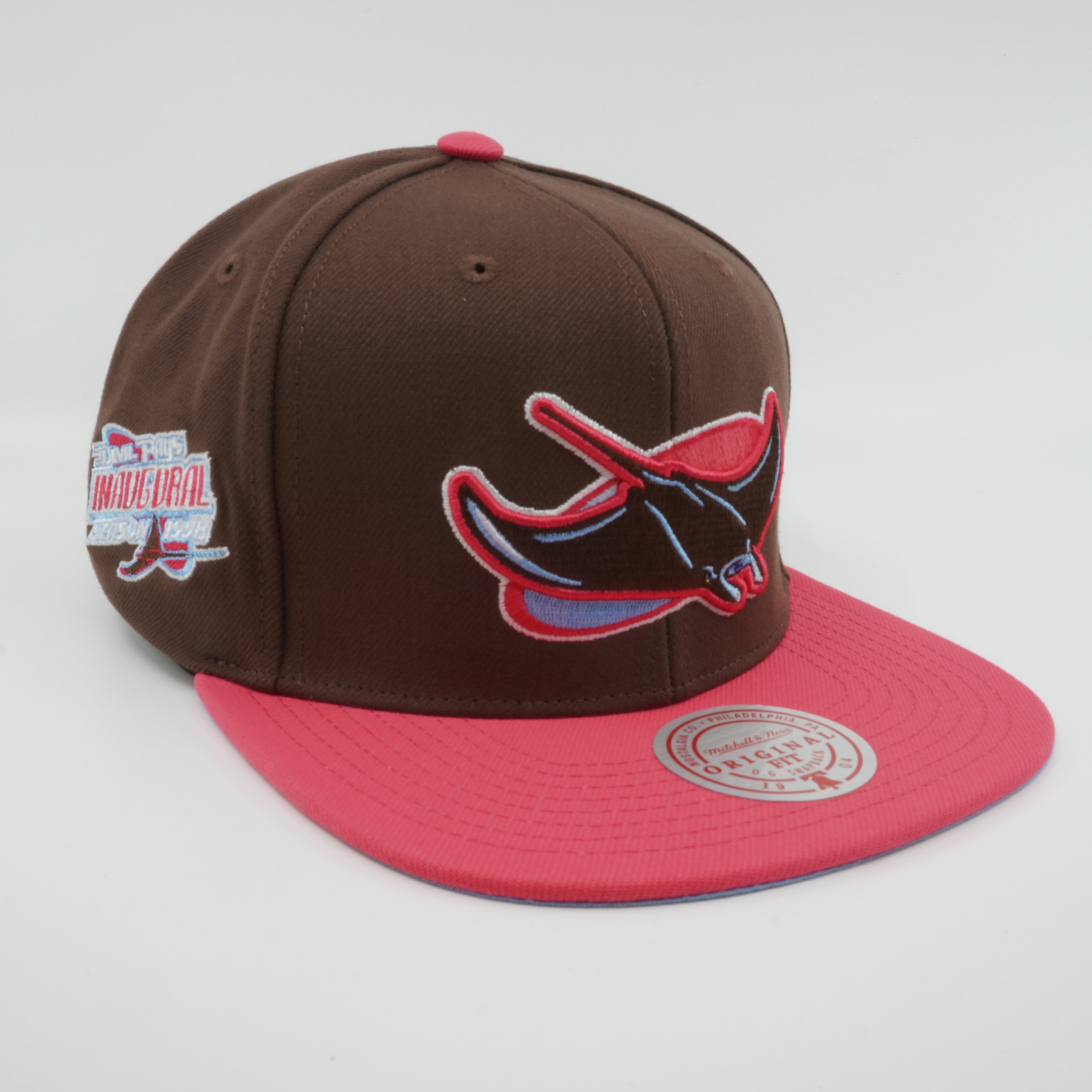 MENS MITCHELL & NESS MLB THE DAMN SNAPBACK COOP RAYS - BROWN