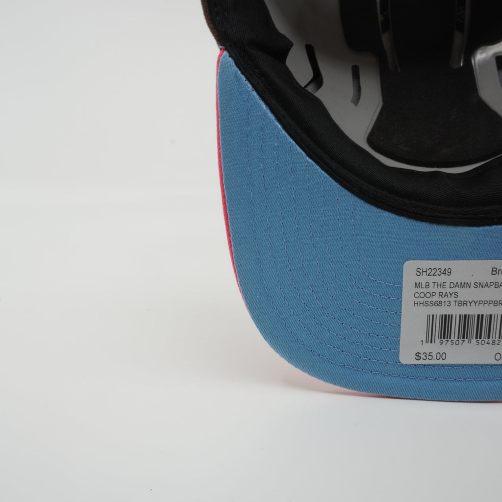 MENS MITCHELL & NESS MLB THE DAMN SNAPBACK COOP RAYS - BROWN