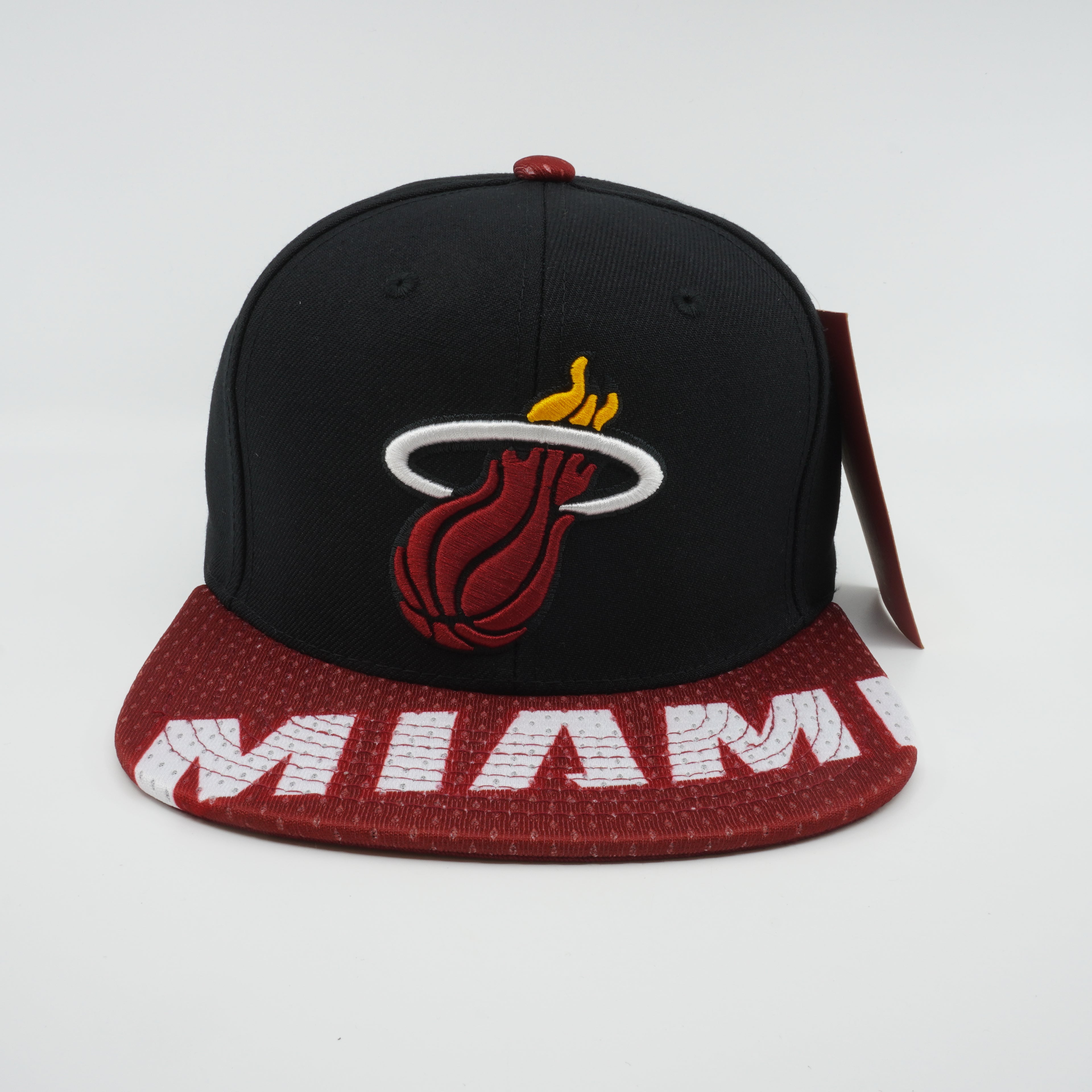 MENS MITCHELL & NESS NBA SNAPSHOT SNAPBACK HEAT - BLACK-RED