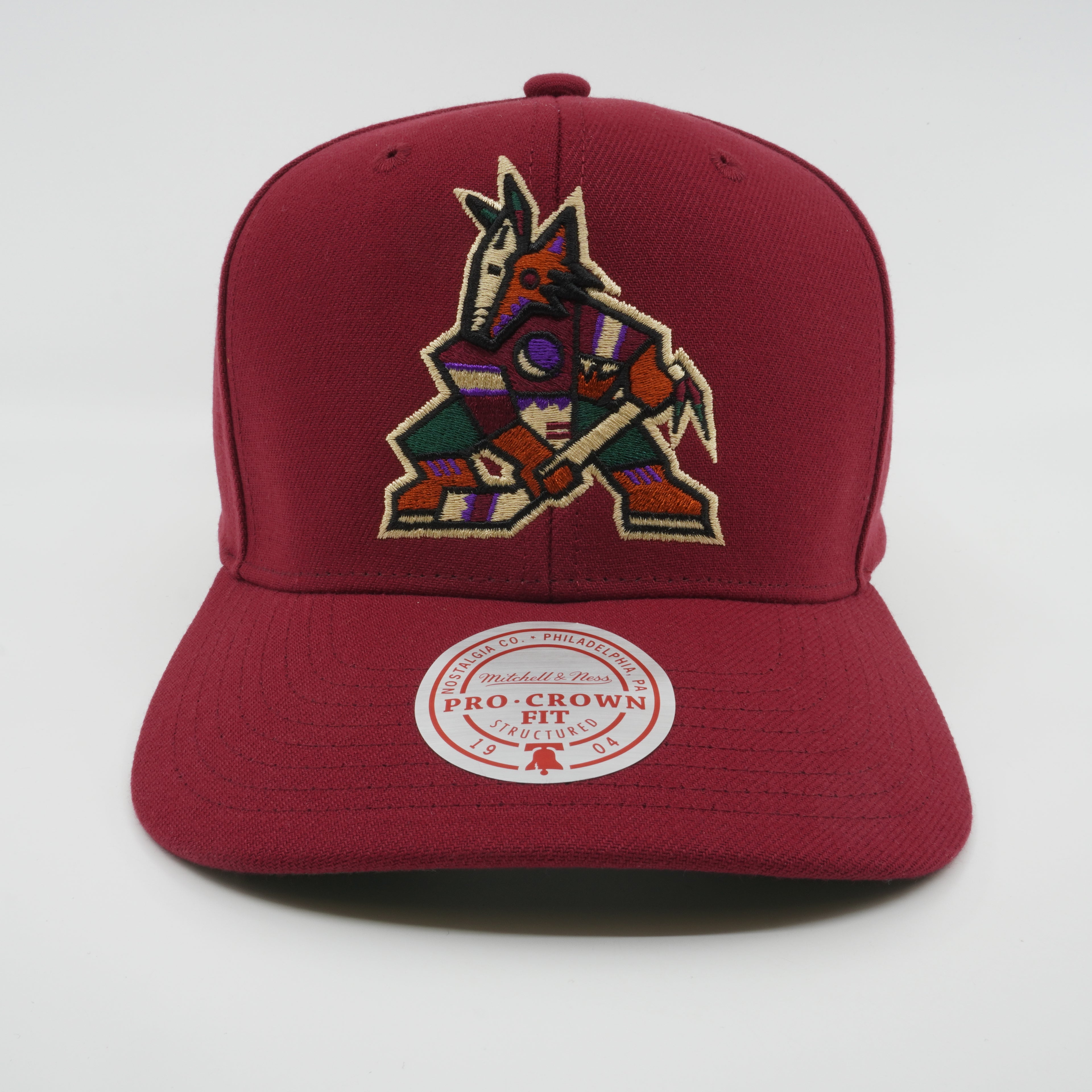 MENS MITCHELL & NESS NHL TEAM GROUND 2.0 PRO SNAPBACK COYOTES - MAROON