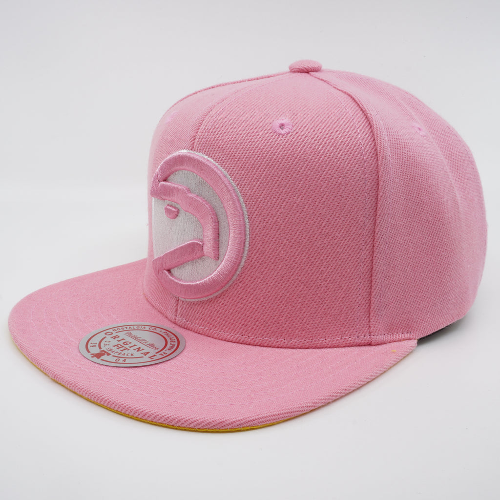 MENS MITCHELL & NESS NBA PASTEL SNAPBACK HWC HAWKS - LIGHT PINK