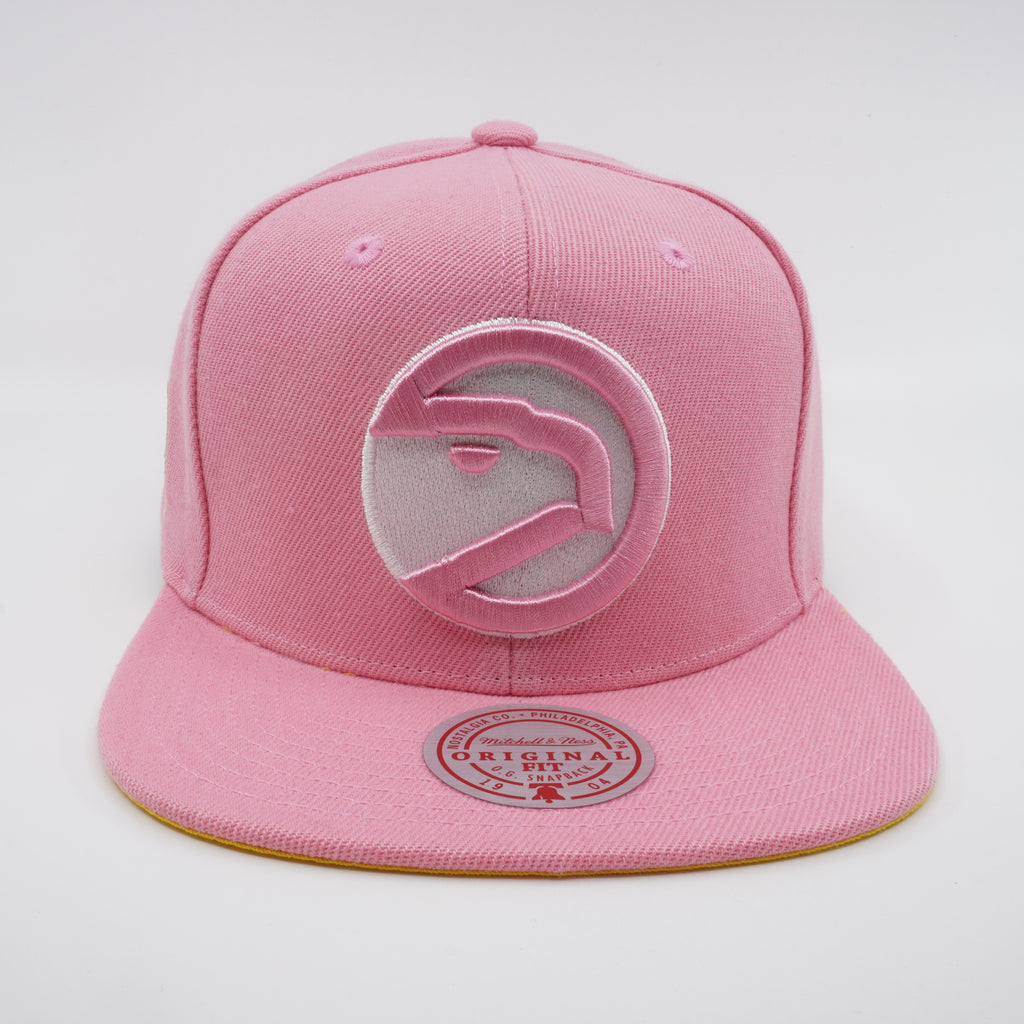 MENS MITCHELL & NESS NBA PASTEL SNAPBACK HWC HAWKS - LIGHT PINK